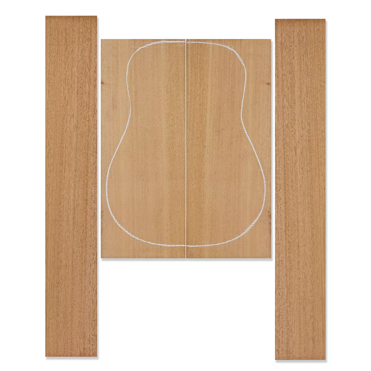 Espalda de caoba hondureña + set de aros para guitarra Dreadnought Espalda de caoba hondureña + set de aros para guitarra Dreadnought