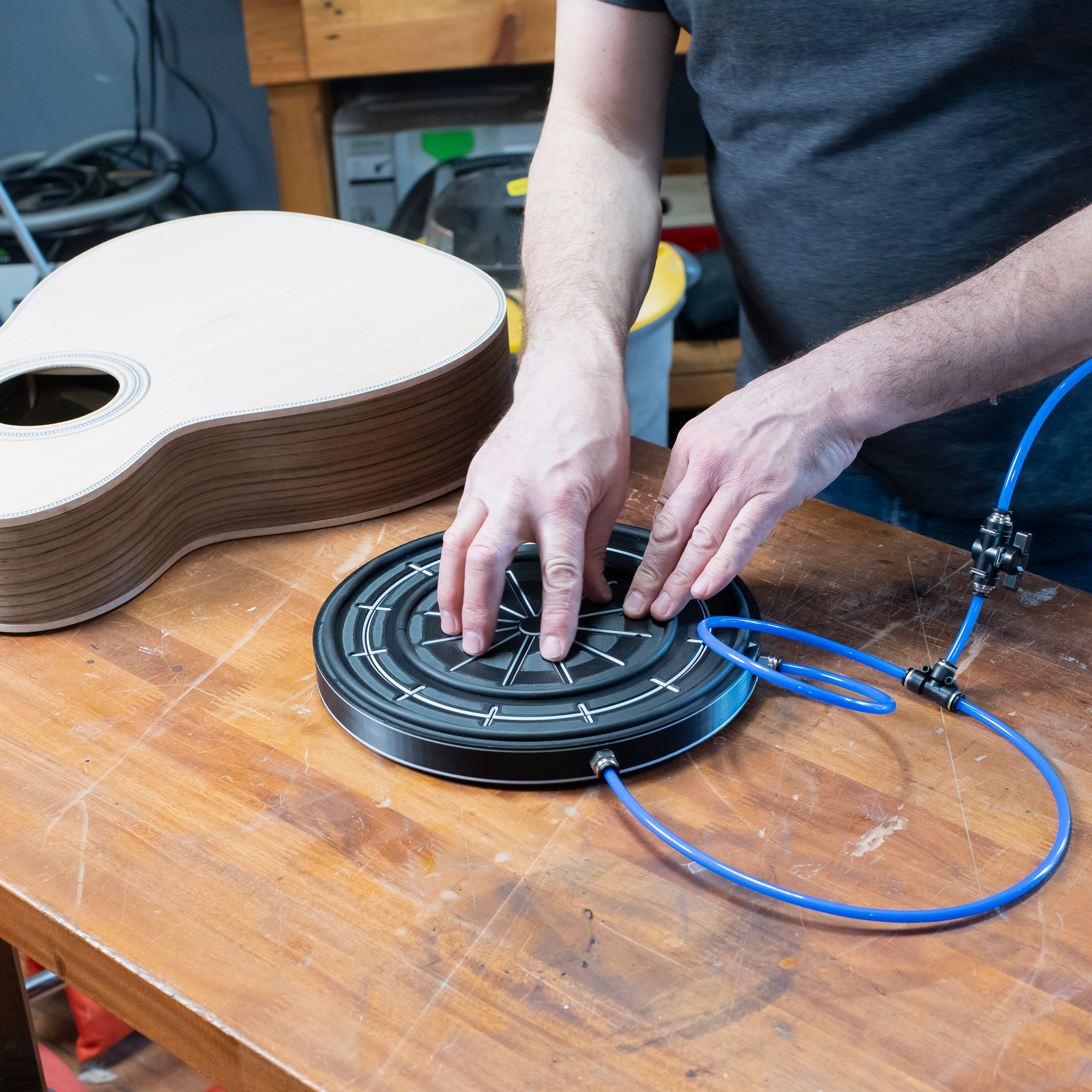 Abrazadera de vacío de banco de doble cara