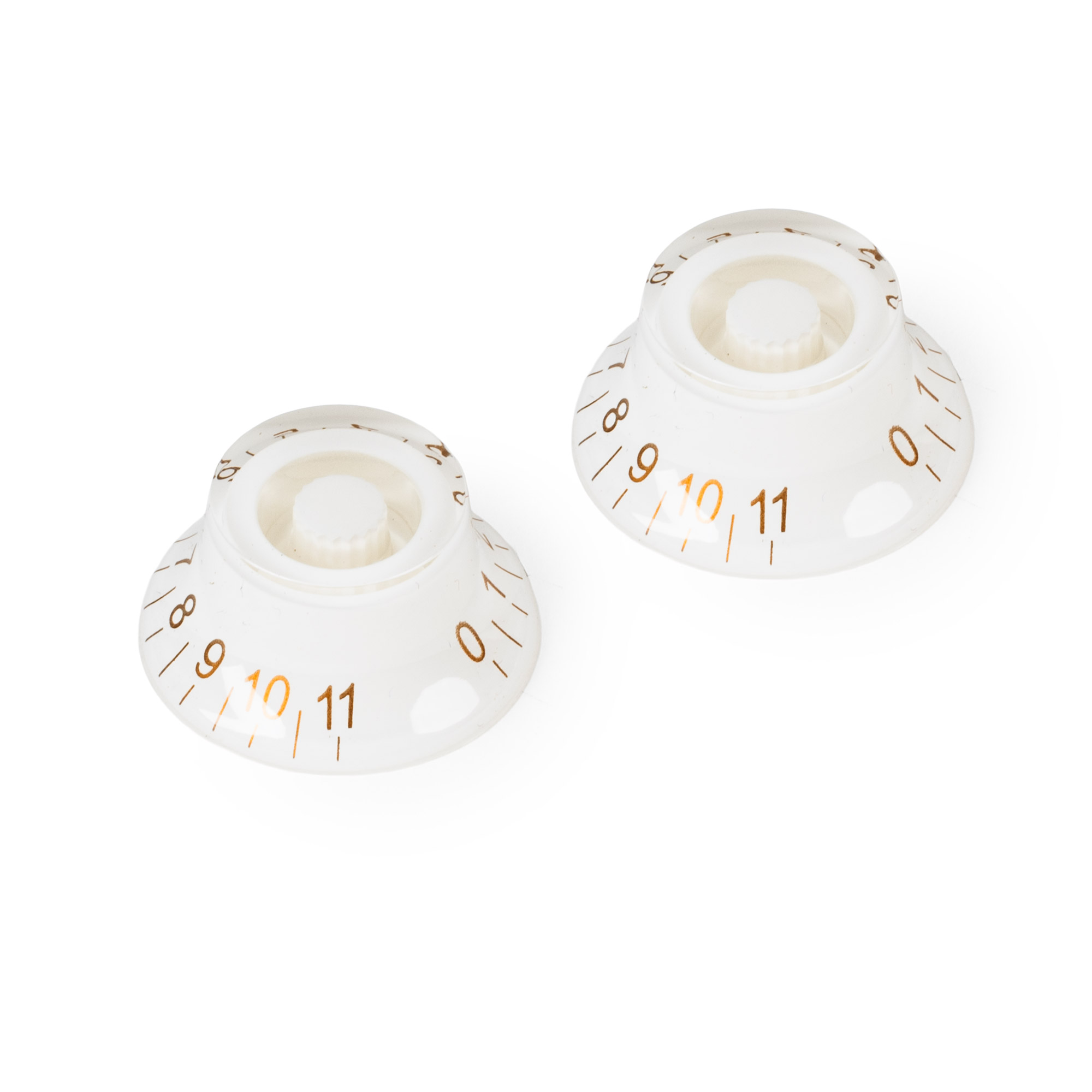 StewMac Bell Knob “These Go to 11” - 2 Pack, White