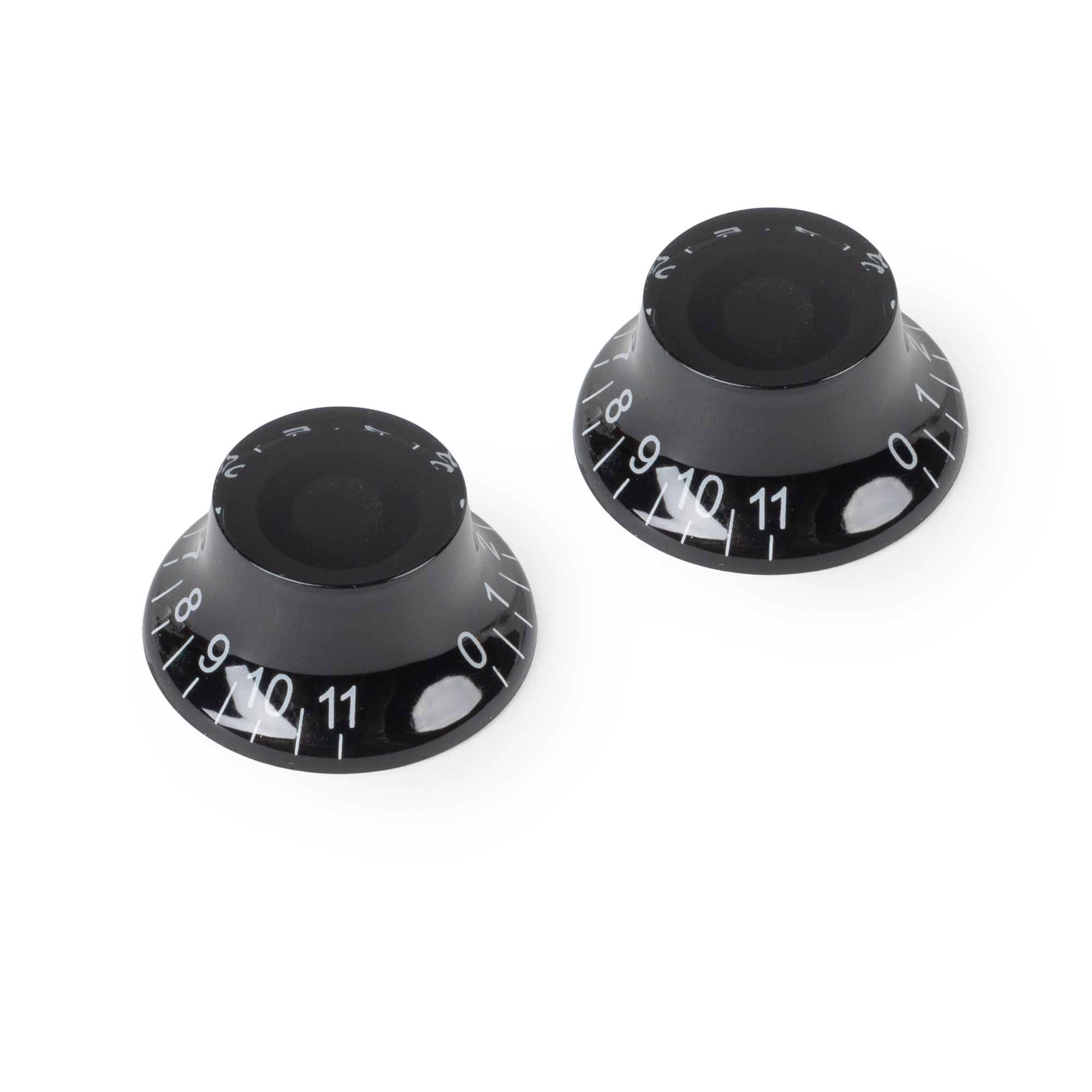 StewMac Bell Knob “These Go to 11” - 2 Pack, Black