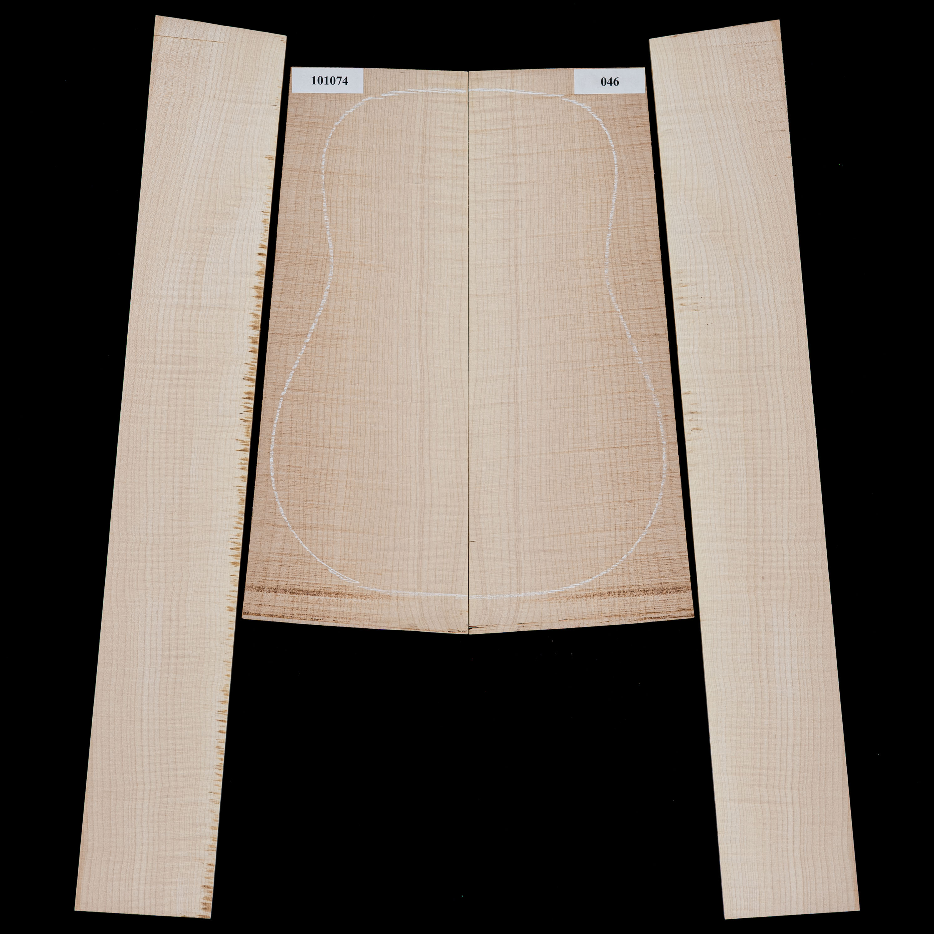 Set de fondo y aros de arce Big Leaf flameado - 046 Set de fondo y aros de arce Big Leaf flameado - 046