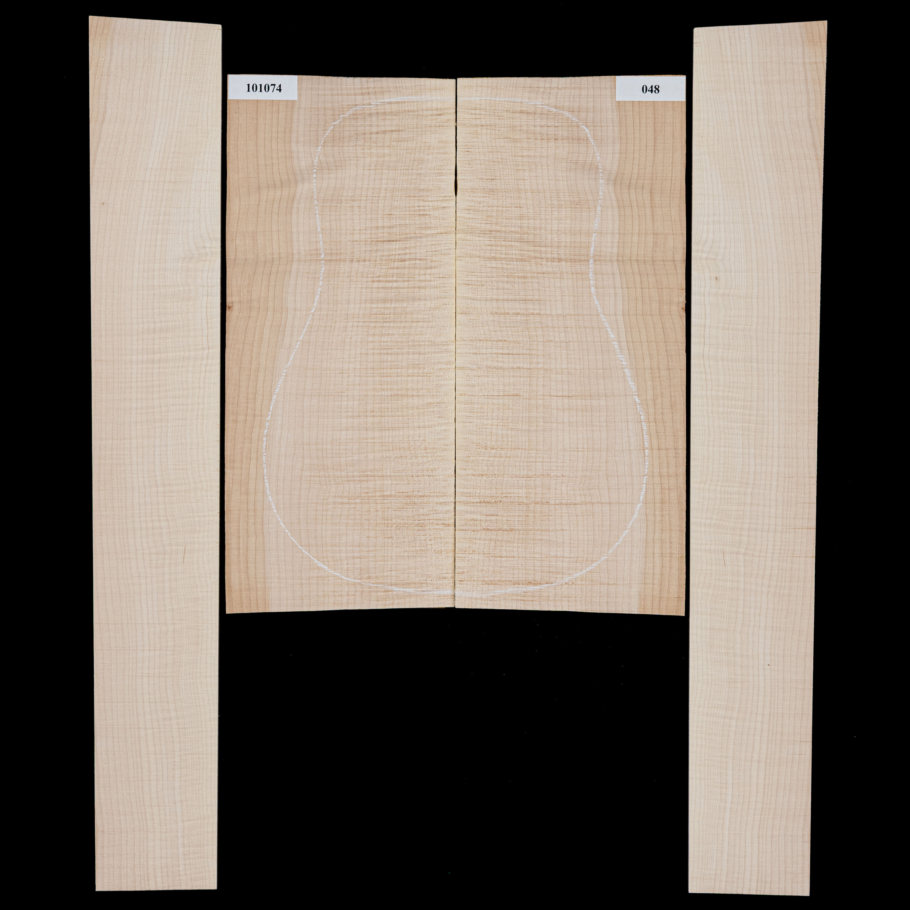 Set de fondo y aros de arce Big Leaf flameado - 048 Set de fondo y aros de arce Big Leaf flameado - 048