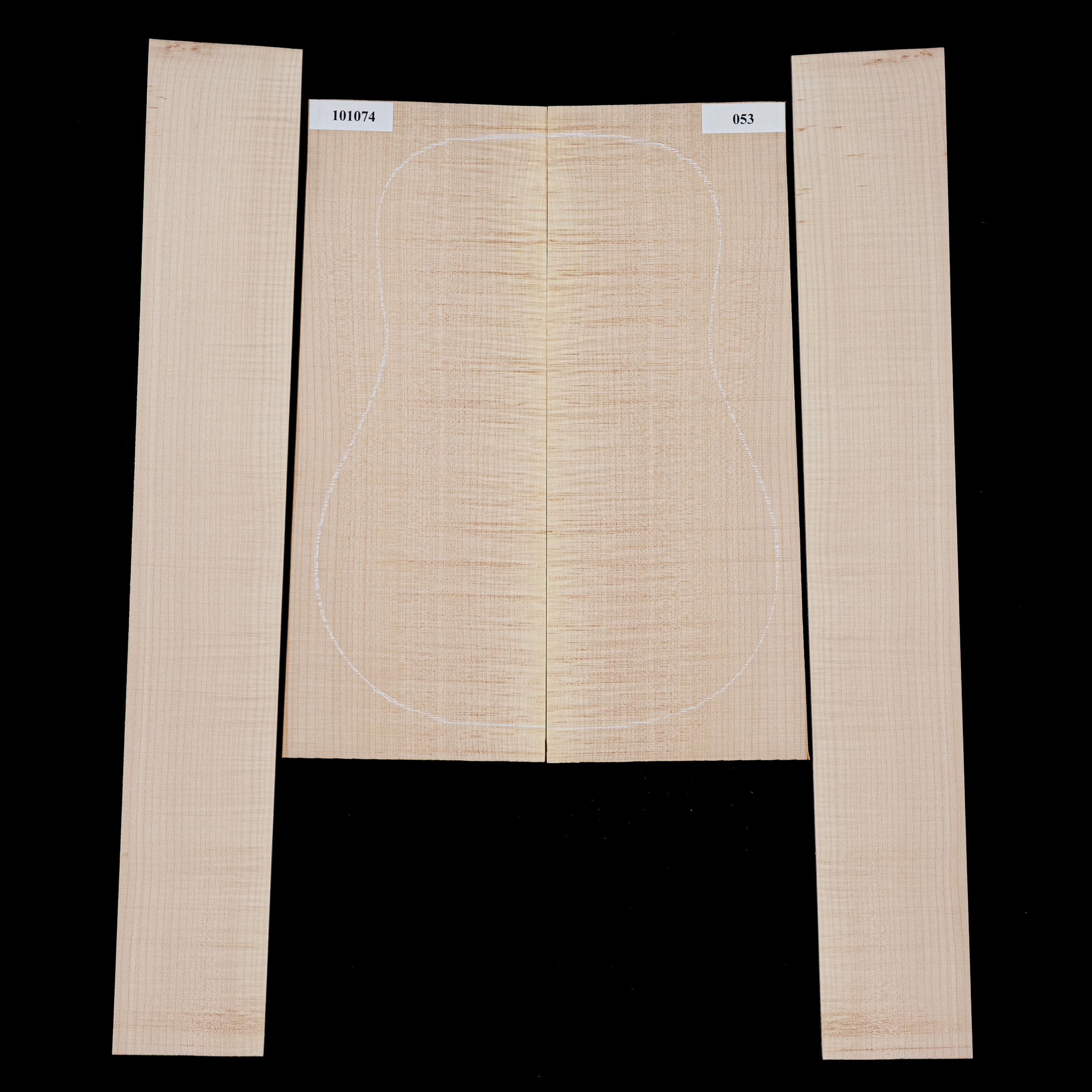 Set de fondo y aros de arce Big Leaf flameado - 053 Set de fondo y aros de arce Big Leaf flameado - 053