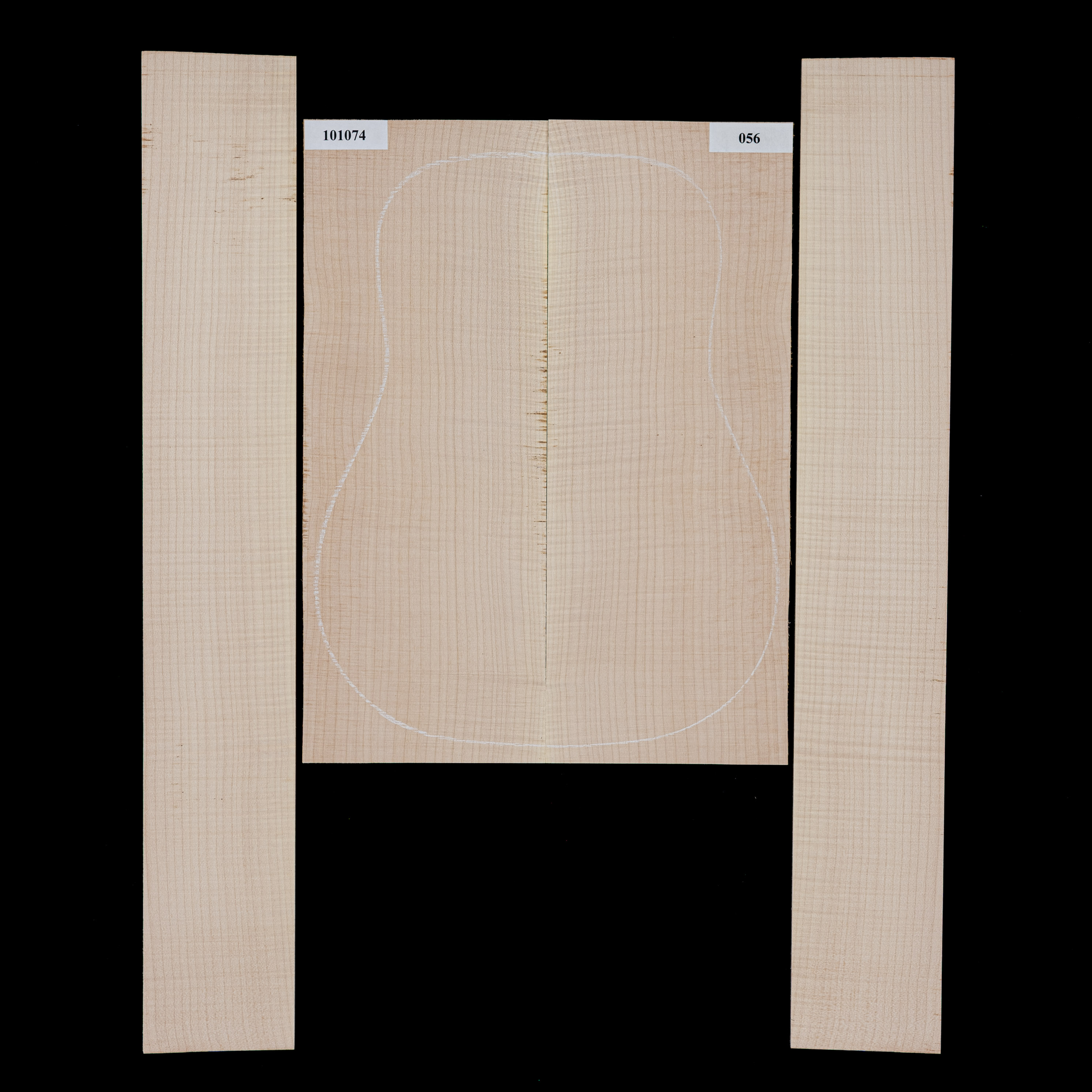 Set de fondo y aros de arce Big Leaf flameado - 056 Set de fondo y aros de arce Big Leaf flameado - 056