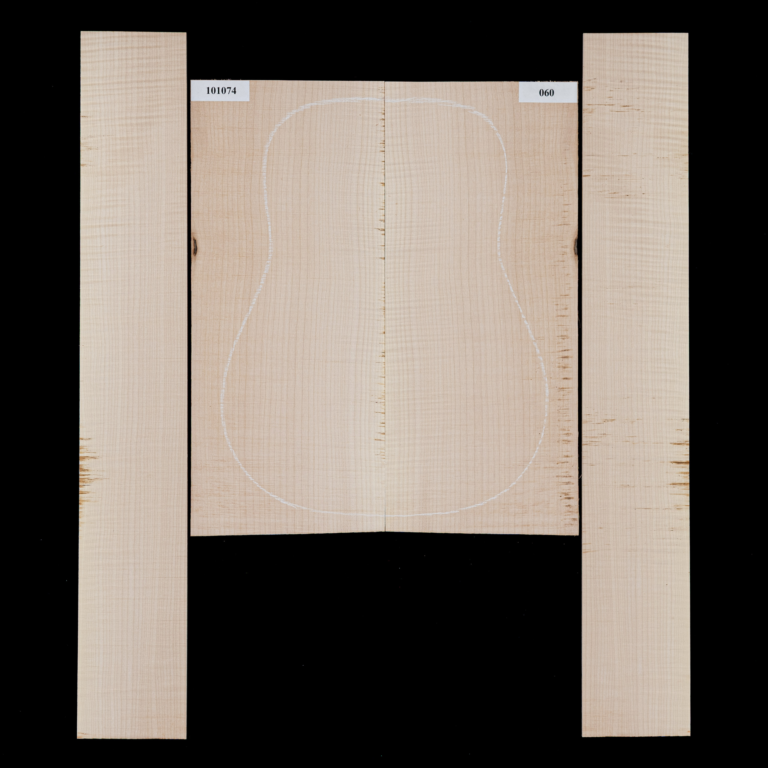 Set de fondo y aros de arce Big Leaf flameado - 060 Set de fondo y aros de arce Big Leaf flameado - 060