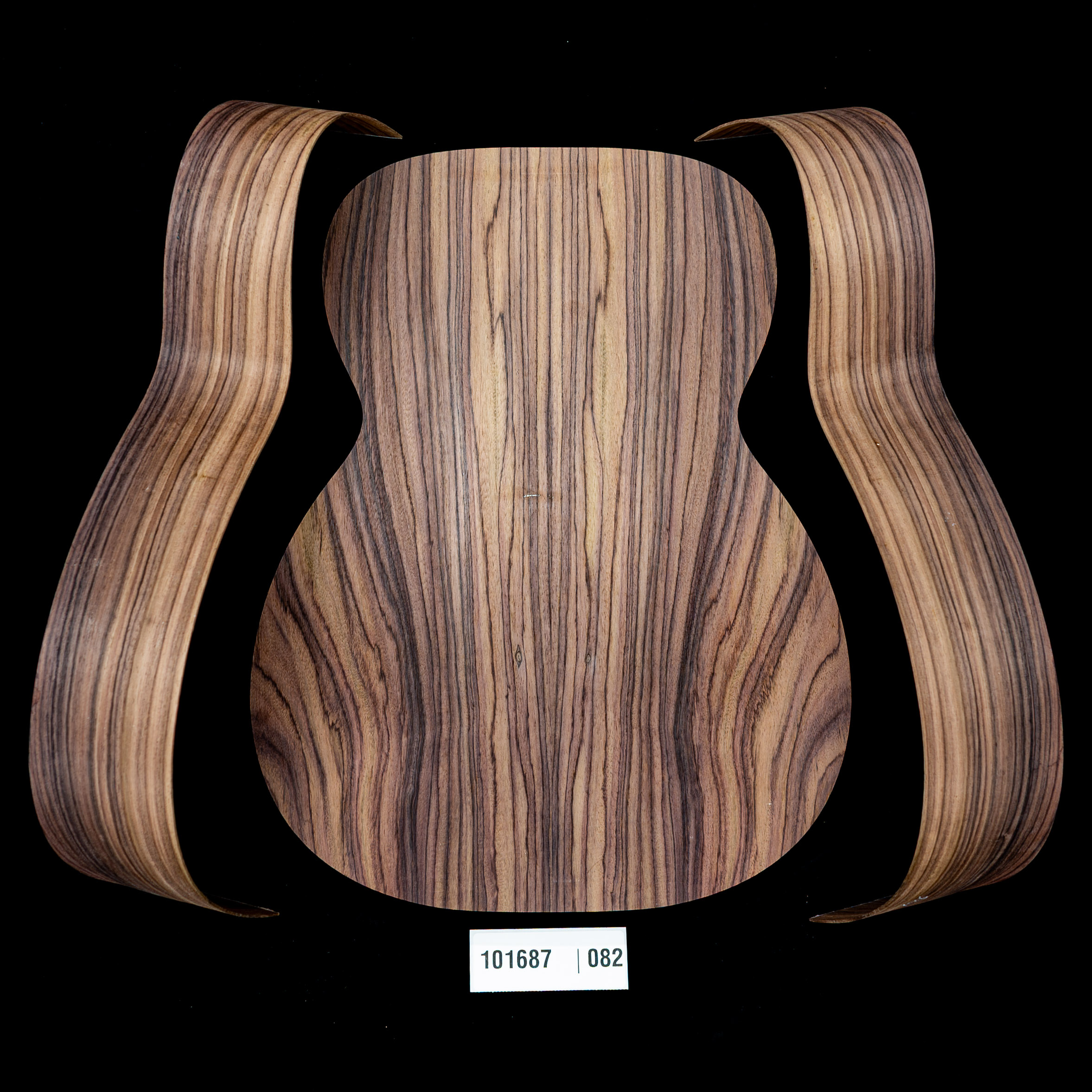 Conjunto de fondo ensamblado y aros doblados de palisandro de la India oriental con veta Wild Grain para guitarra tipo OM - 082