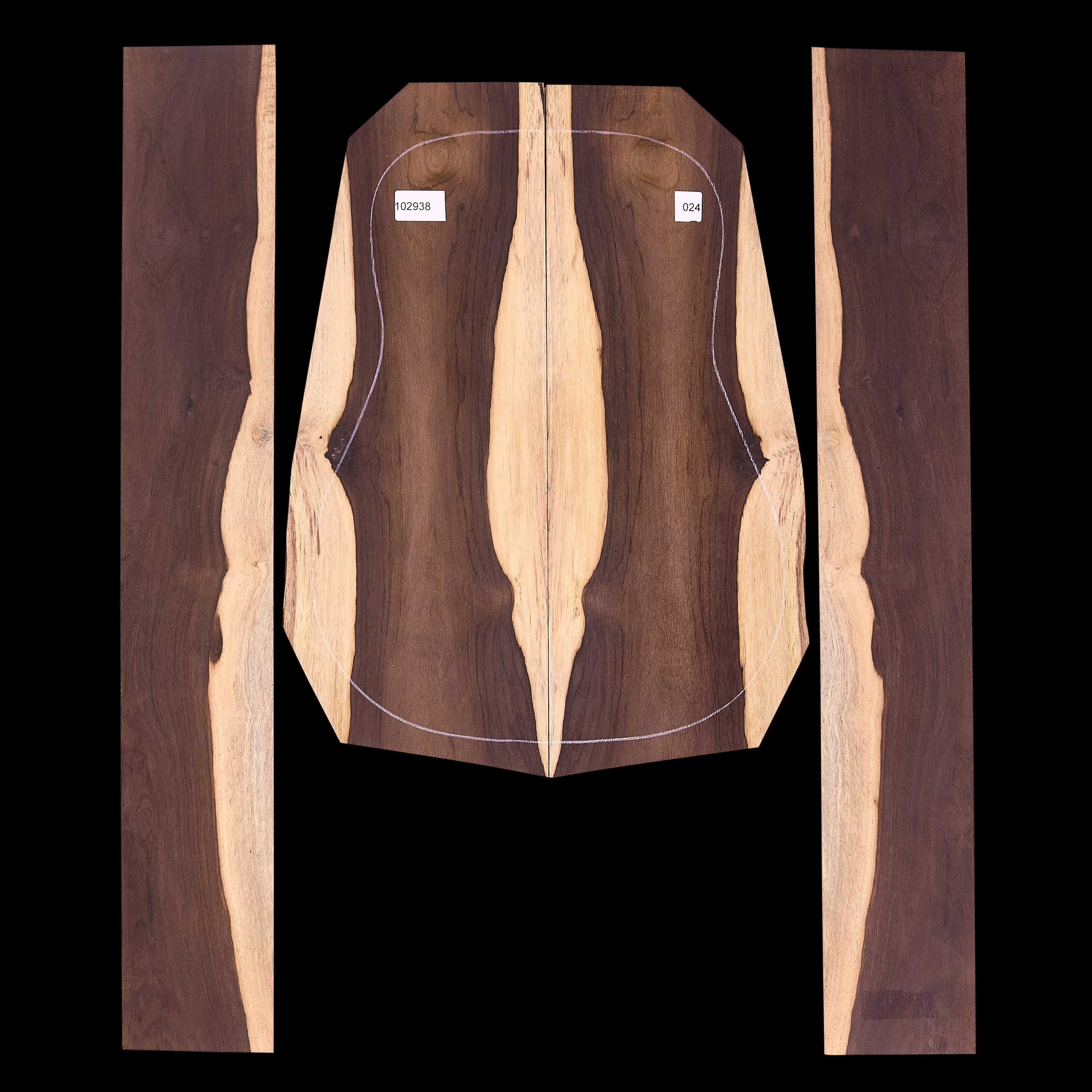 Juego brasileño de espalda y laterales Rosewood - 024 Juego brasileño de espalda y laterales Rosewood - 024