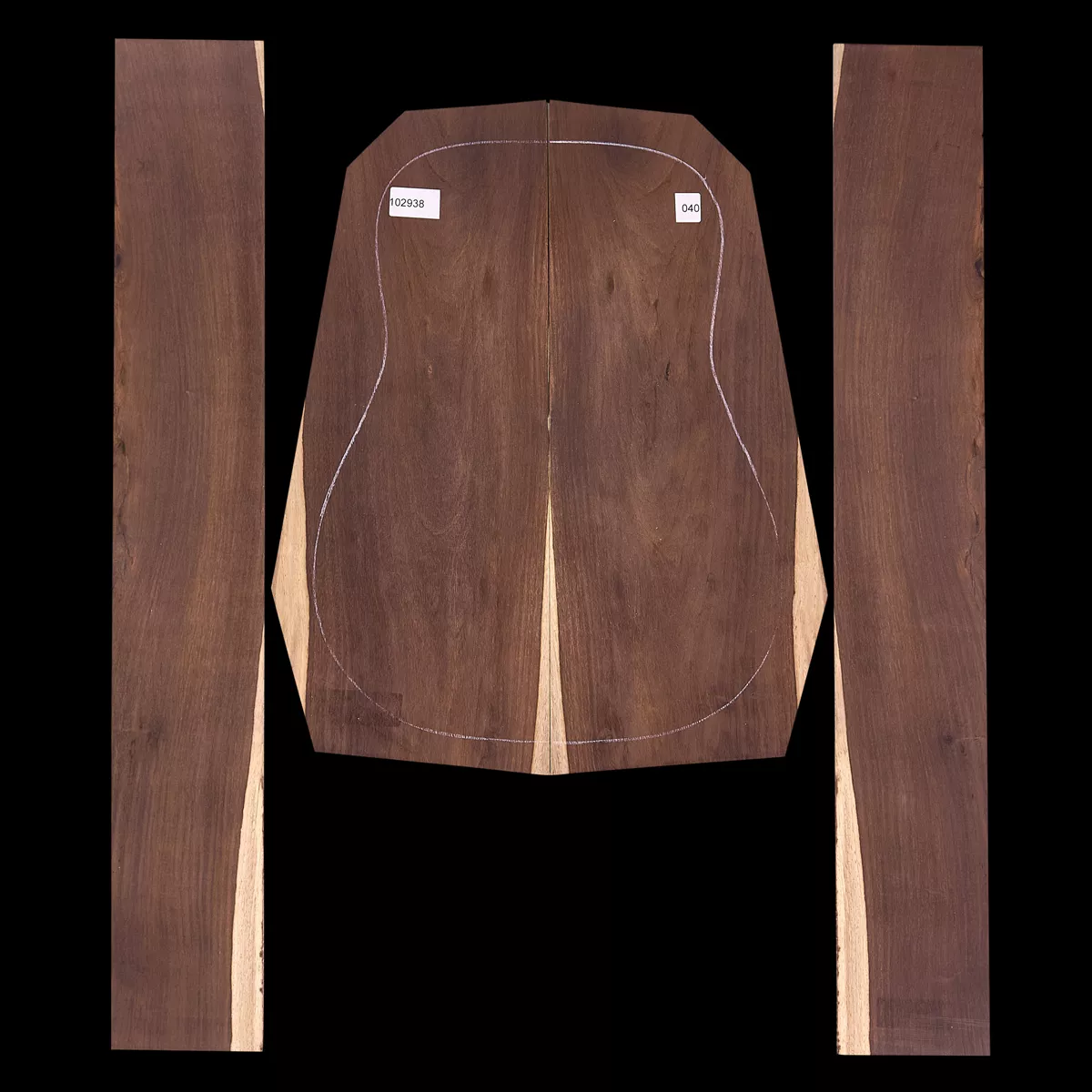 Juego brasileño de espalda y laterales Rosewood - 040 Juego brasileño de espalda y laterales Rosewood - 040