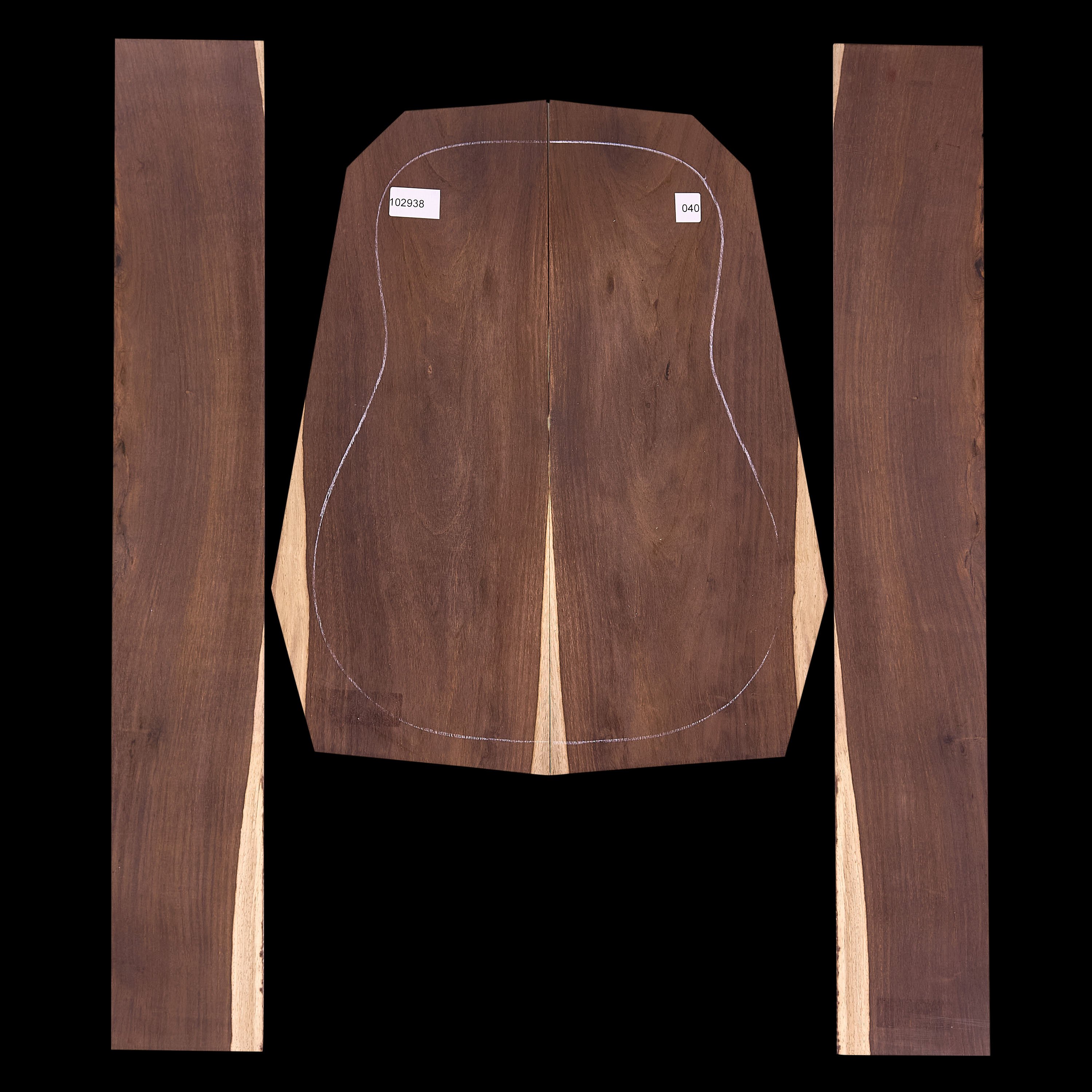 Juego brasileño de espalda y laterales Rosewood - 040 Juego brasileño de espalda y laterales Rosewood - 040