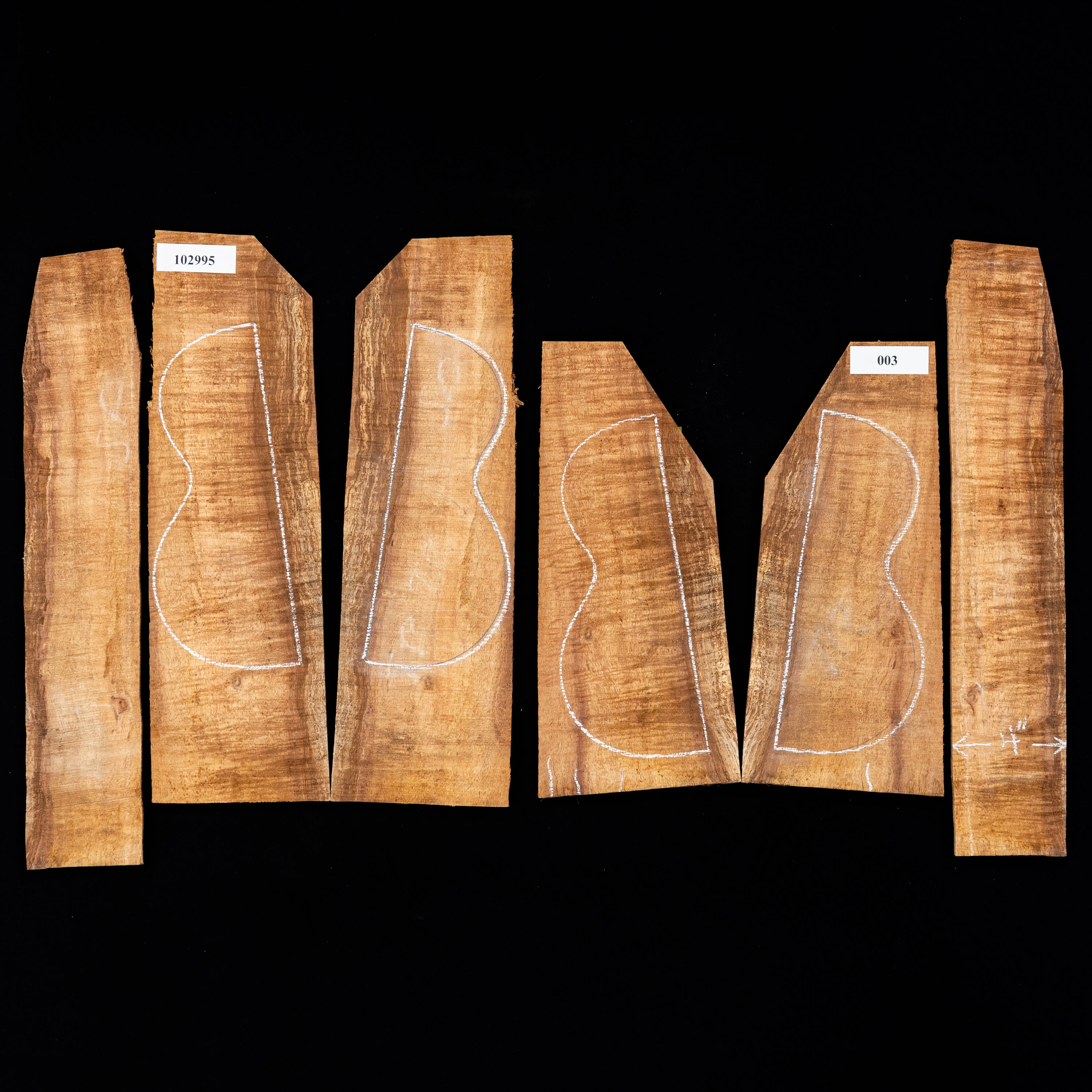 Conjunto de top Koa de llama alta + espalda + laterales para Tenor Ukulele - 003 Conjunto de top Koa de llama alta + espalda + laterales para Tenor Ukulele - 003