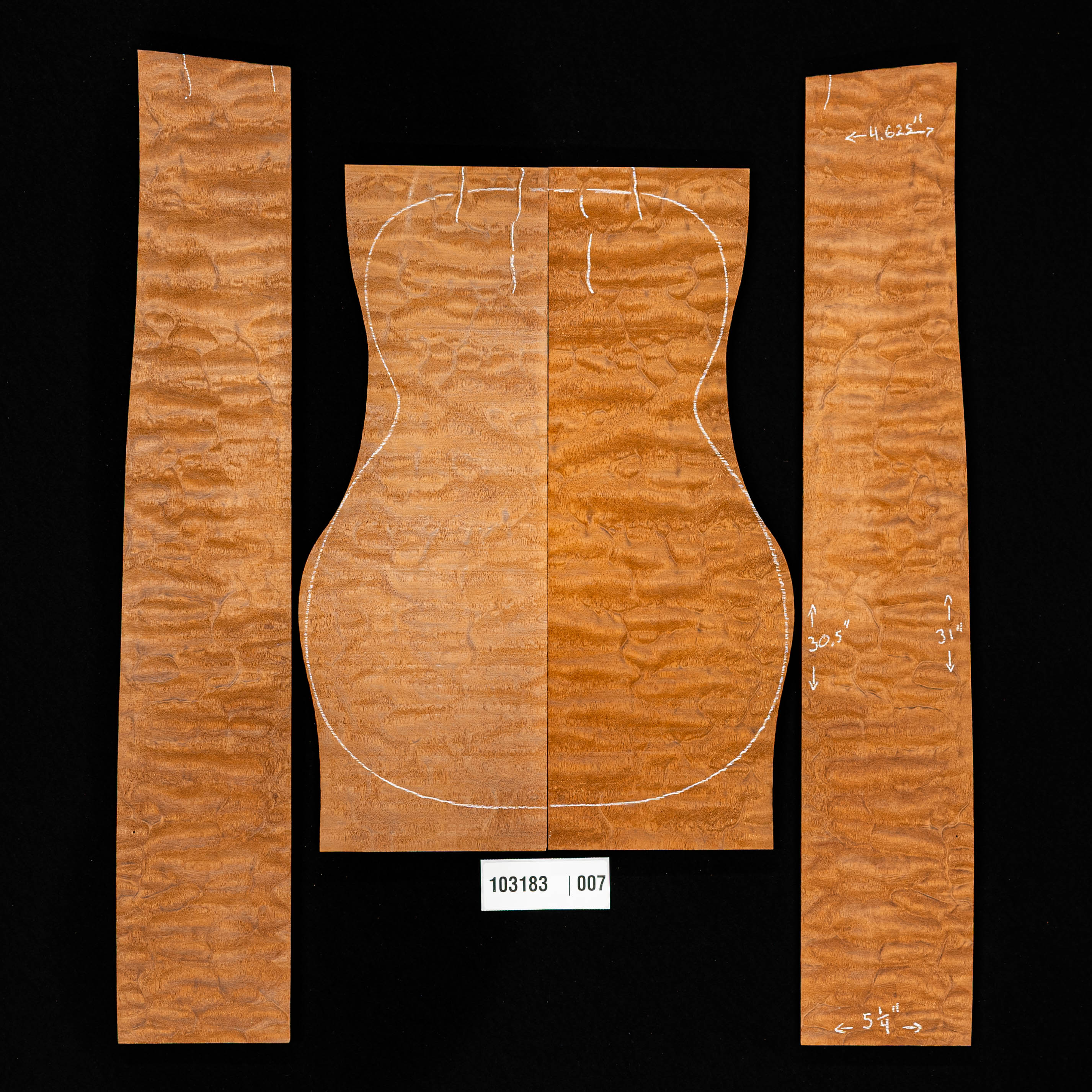 The Tree Quilted Honduran Mahogany Back + Side Set, Standard Reserve - 007