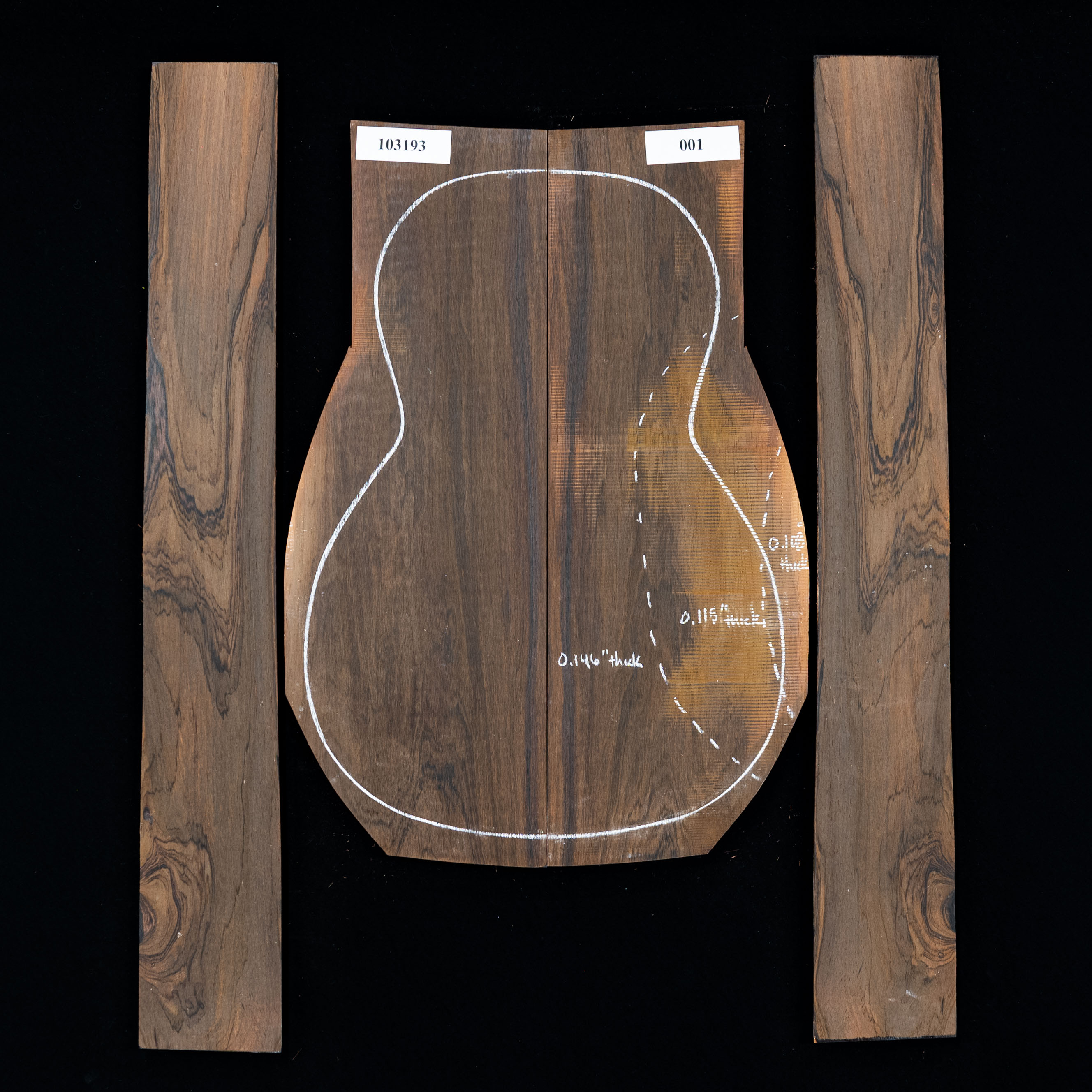 Set de Fondos y Aros de Palosanto Brasileño - 001 Set de Fondos y Aros de Palosanto Brasileño - 001