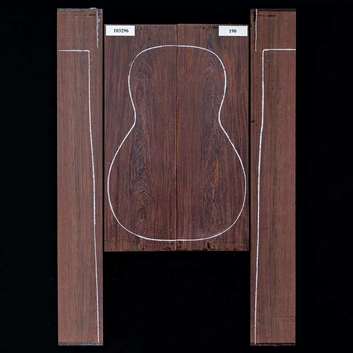 Madagascar Set de fondo y aros de palisandro - 190 Madagascar Set de fondo y aros de palisandro - 190