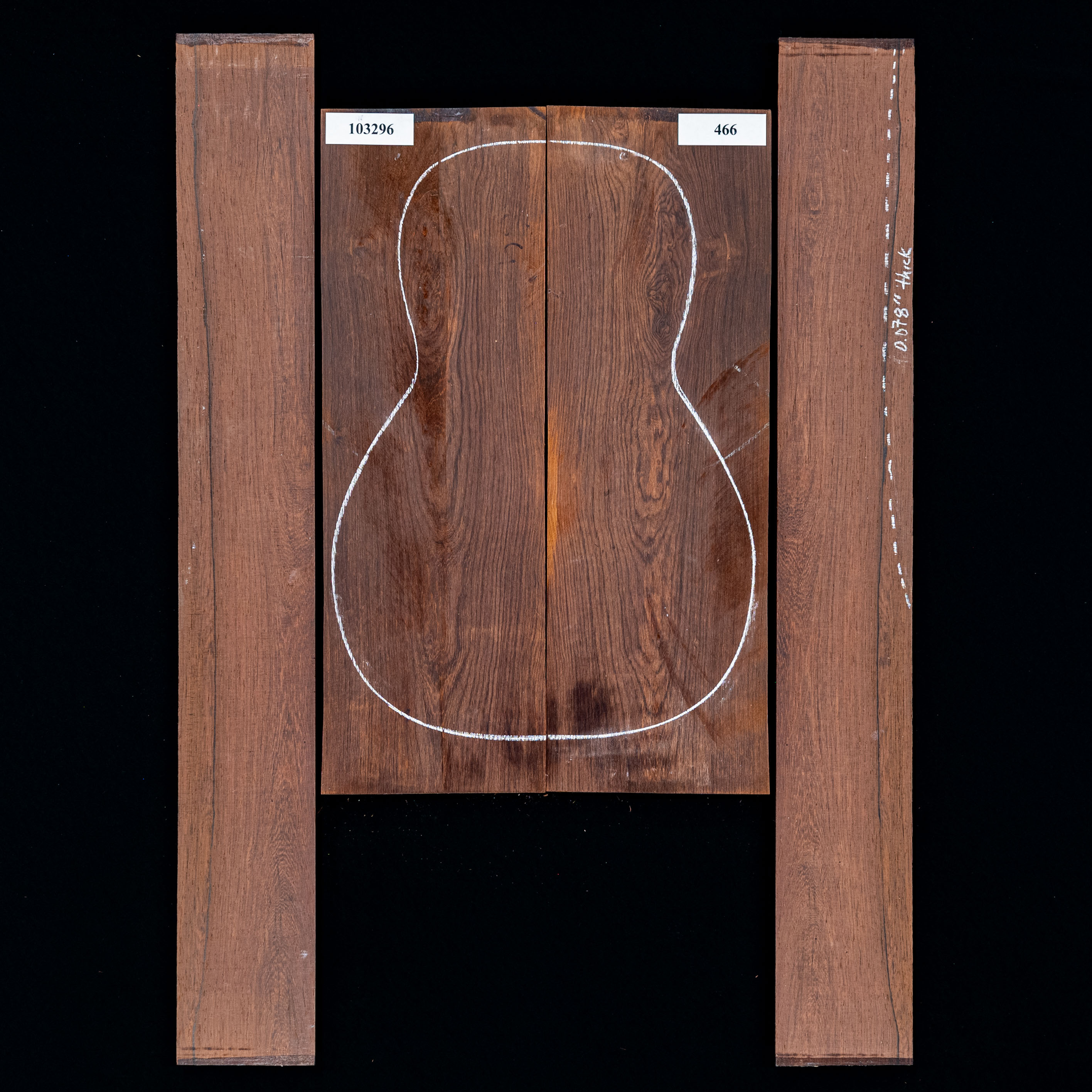 Madagascar Set de fondo y aros de palisandro - 466 Madagascar Set de fondo y aros de palisandro - 466