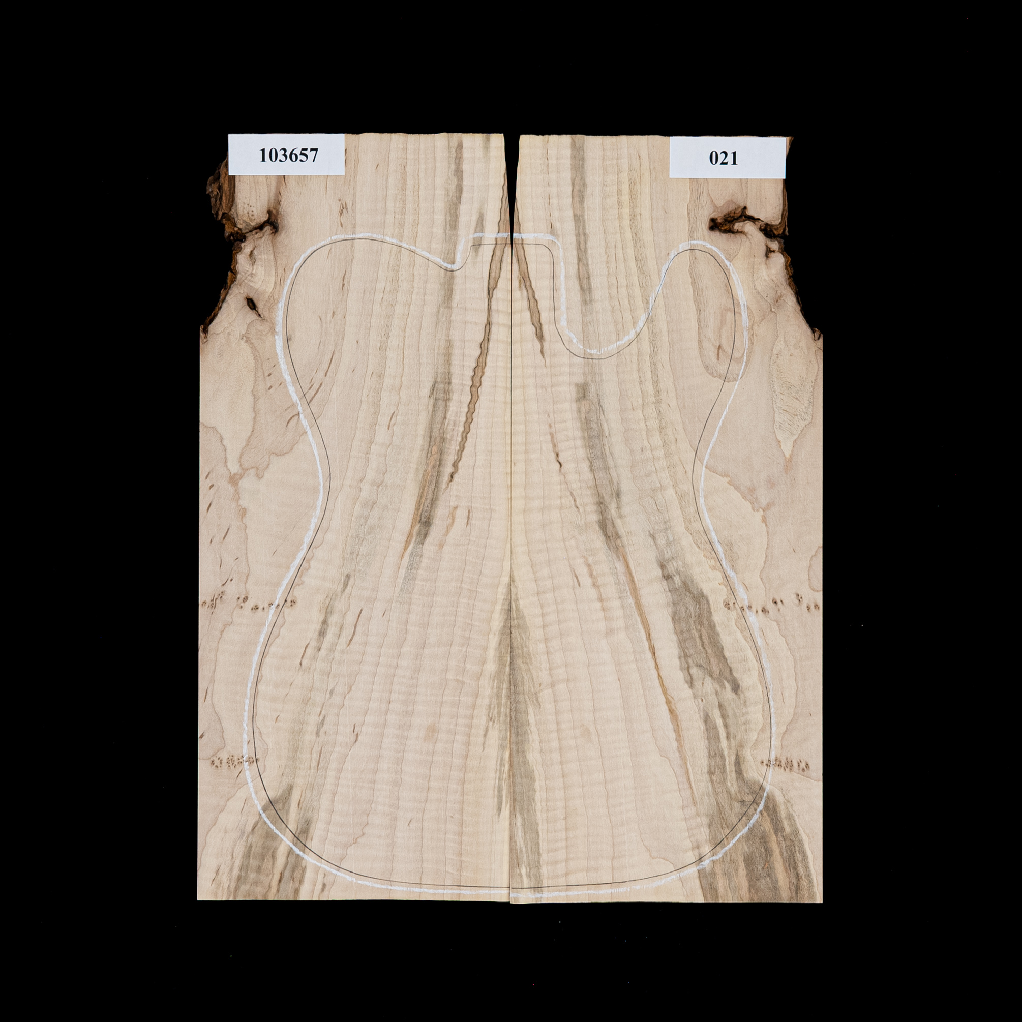 Tapa laminada de arce rojo Ambrosia flameado - 021 Tapa laminada de arce rojo Ambrosia flameado - 021