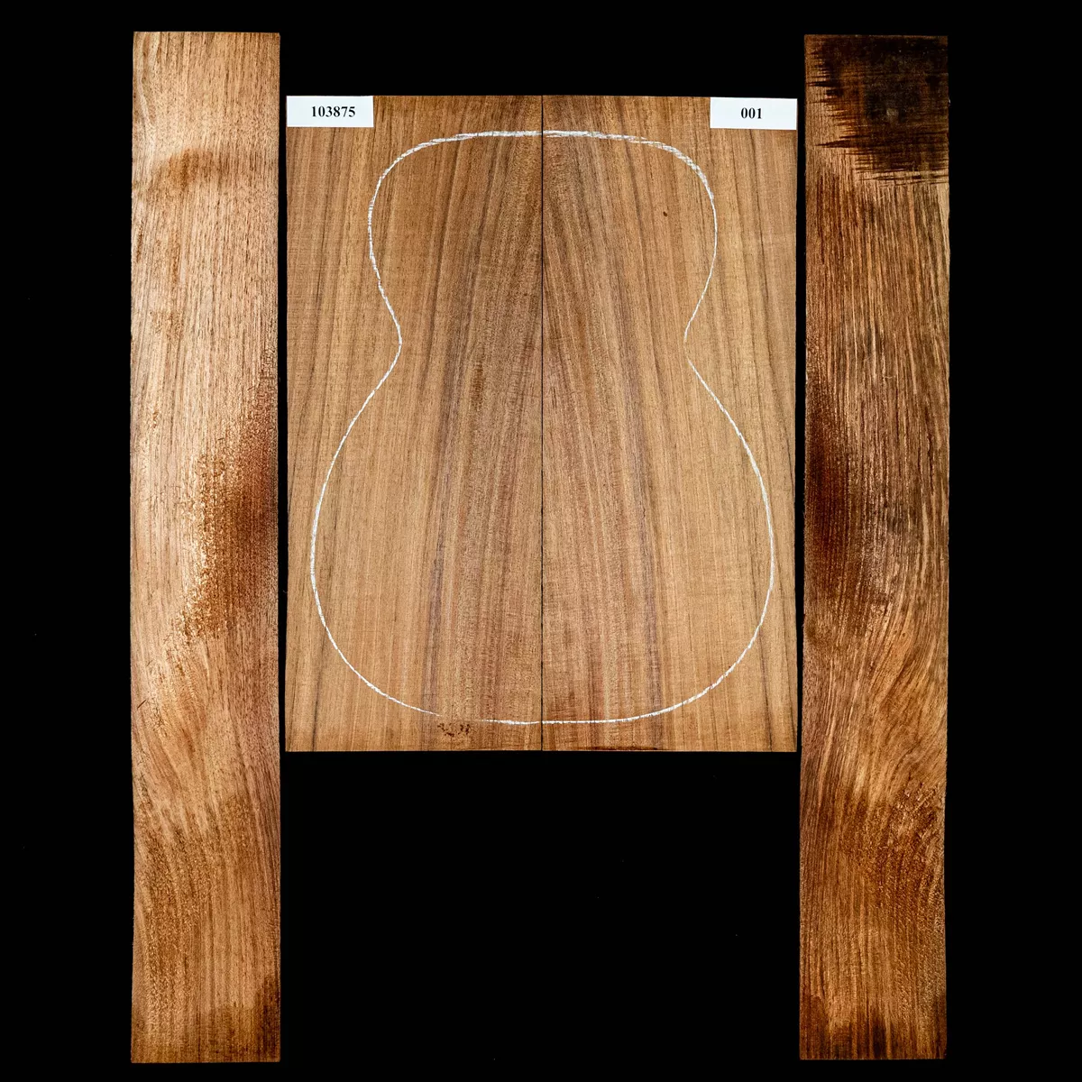 Set de aros y fondo de Blackwood de Tasmania - 001 Set de aros y fondo de Blackwood de Tasmania - 001