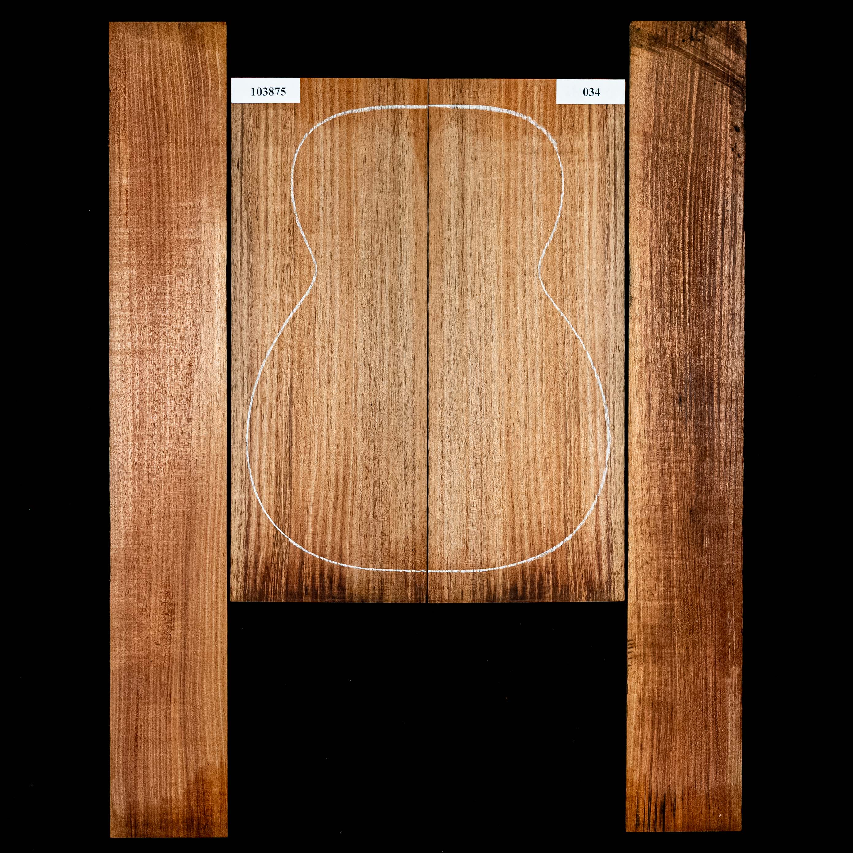 Set de aros y fondo de Blackwood de Tasmania - 034 Set de aros y fondo de Blackwood de Tasmania - 034