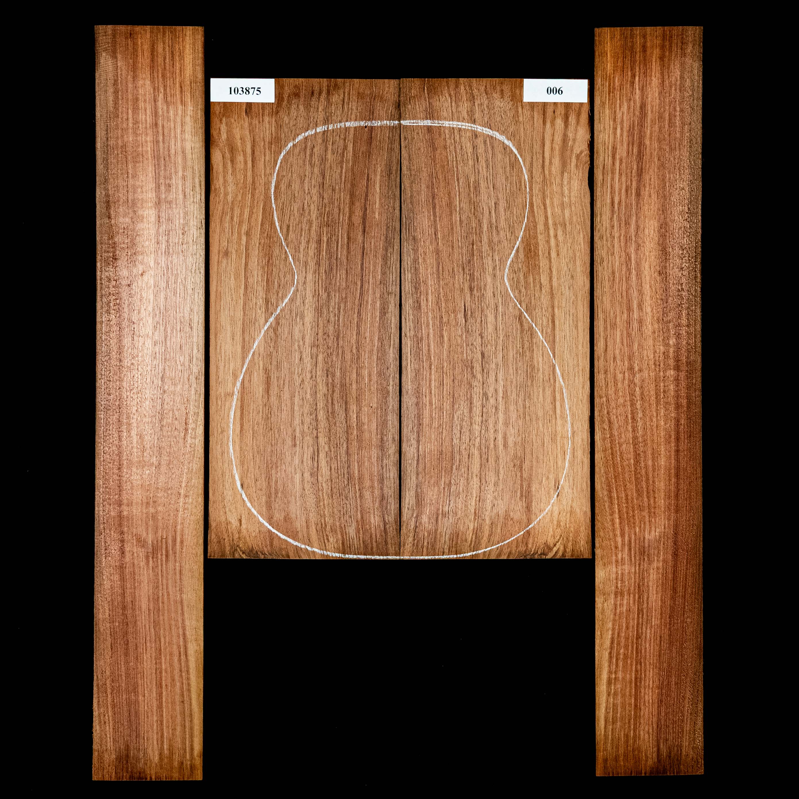 Set de aros y fondo de Blackwood de Tasmania - 006 Set de aros y fondo de Blackwood de Tasmania - 006