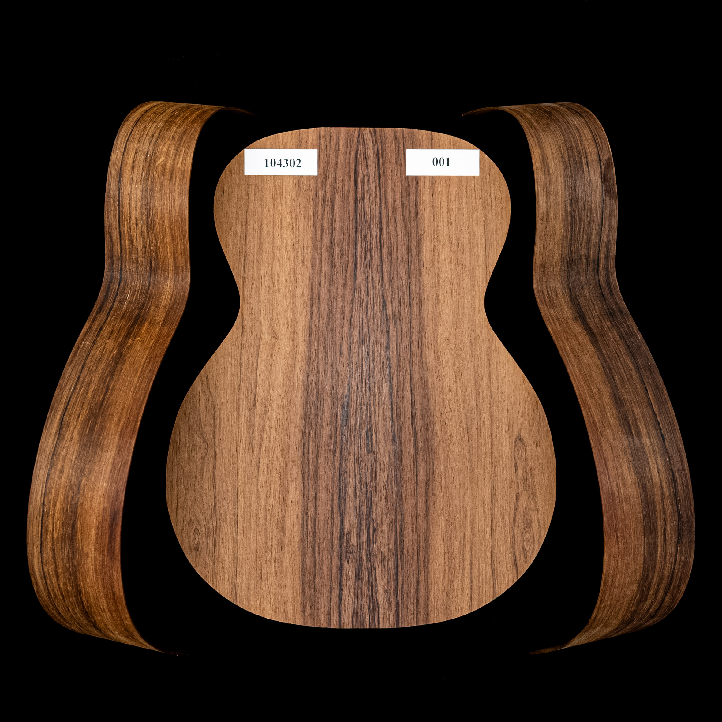 Madagascar - set de aros doblados y espalda unida con palisandro para guitarra OM - 001