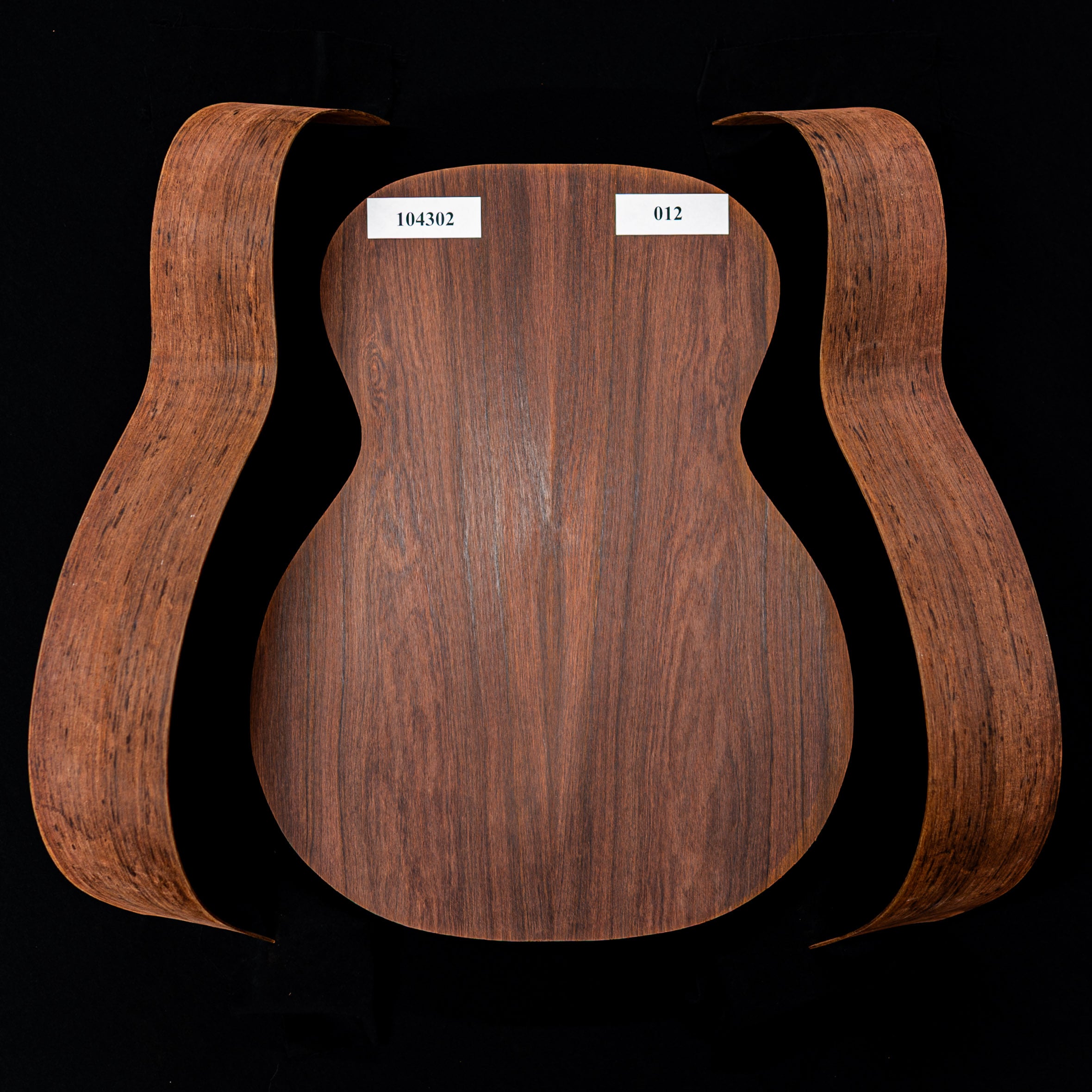 Madagascar - set de aros doblados y espalda unida con palisandro para guitarra OM - 012