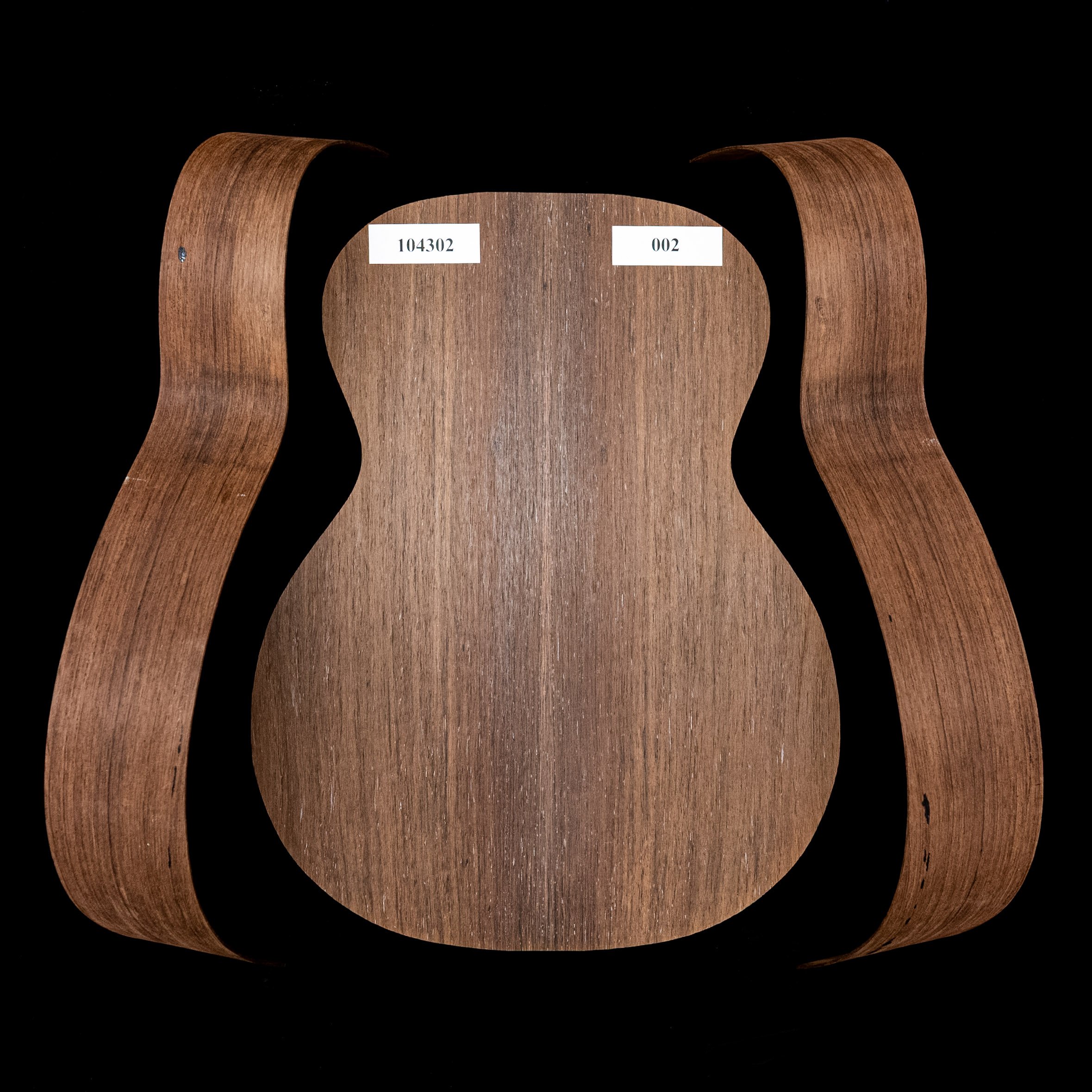 Madagascar - set de aros doblados y espalda unida con palisandro para guitarra OM - 002