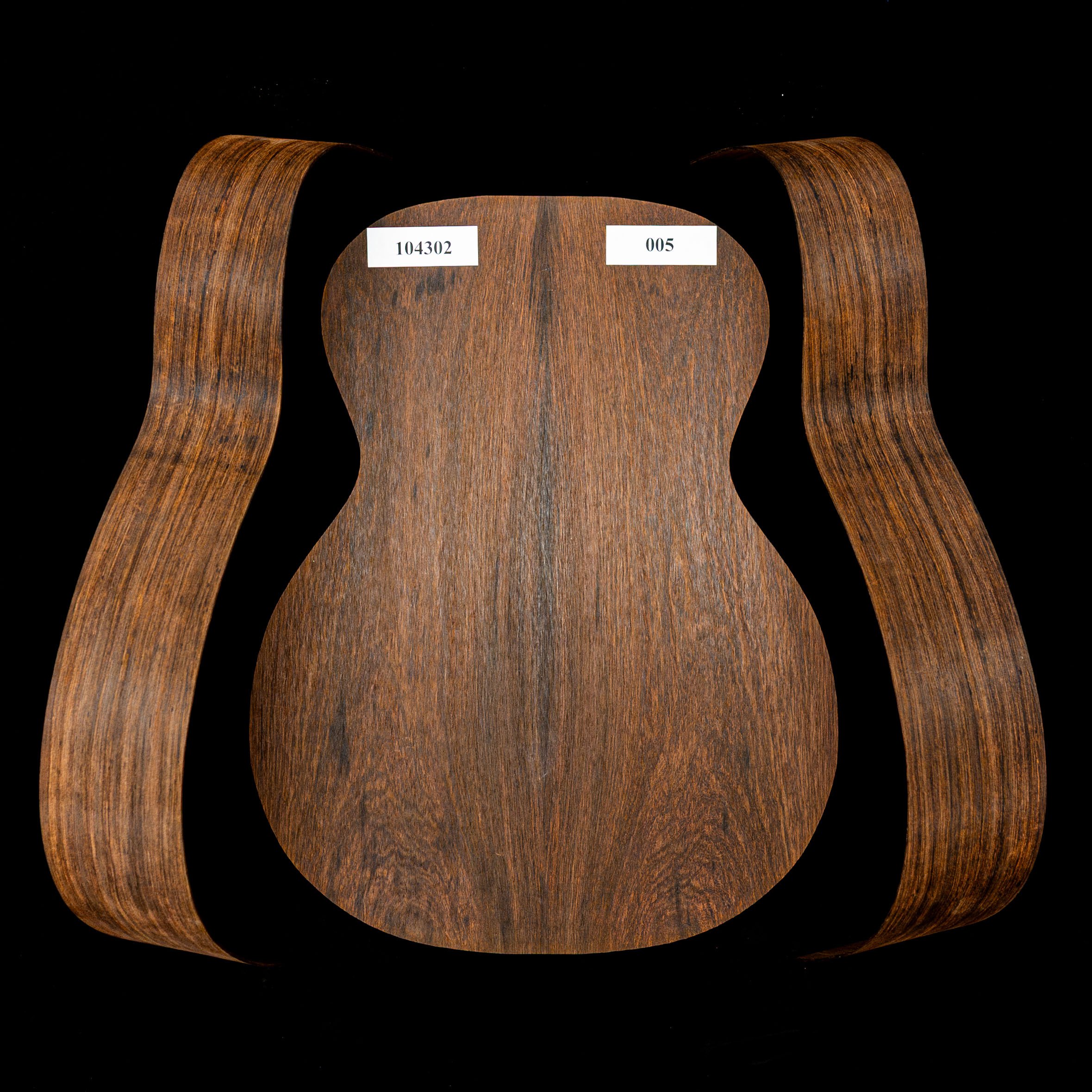 Madagascar - set de aros doblados y espalda unida con palisandro para guitarra OM - 005