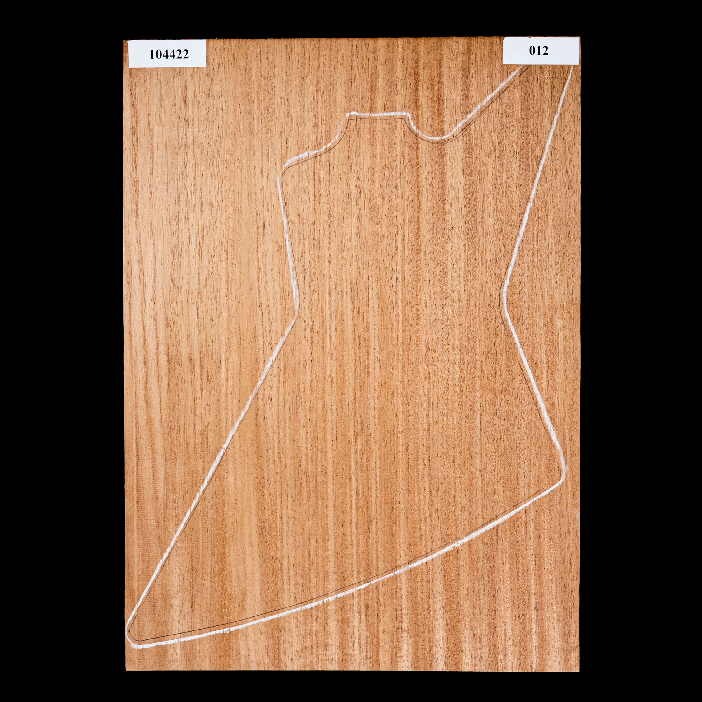 Cinta Figurada cuerpo en bruto caoba africana, 1-Piece (10,2 lb) - 012 Cinta Figurada cuerpo en bruto caoba africana, 1-Piece (10,2 lb) - 012