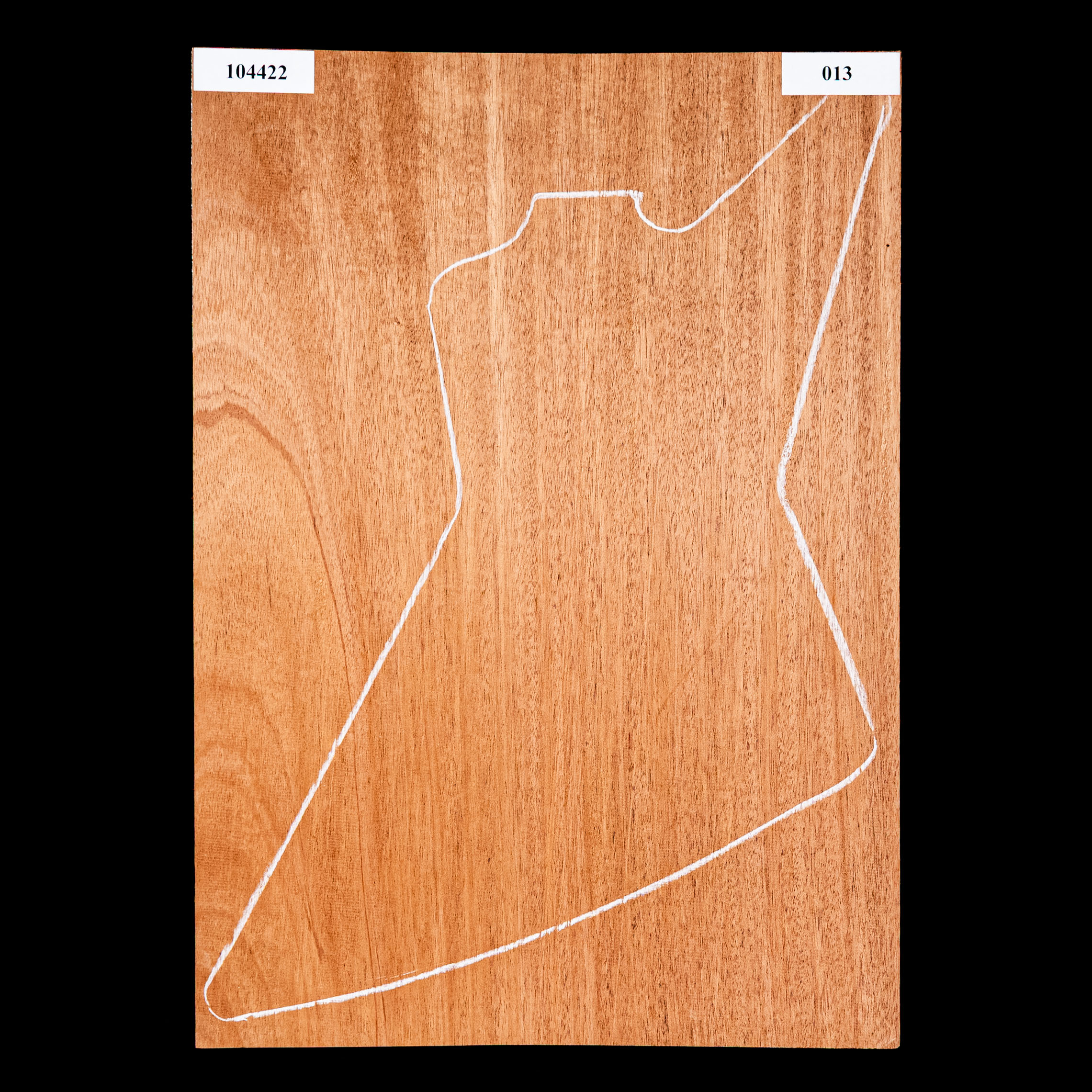 Cinta Figurada cuerpo en bruto caoba africana, 1-Piece (12 lb) - 013 Cinta Figurada cuerpo en bruto caoba africana, 1-Piece (12 lb) - 013