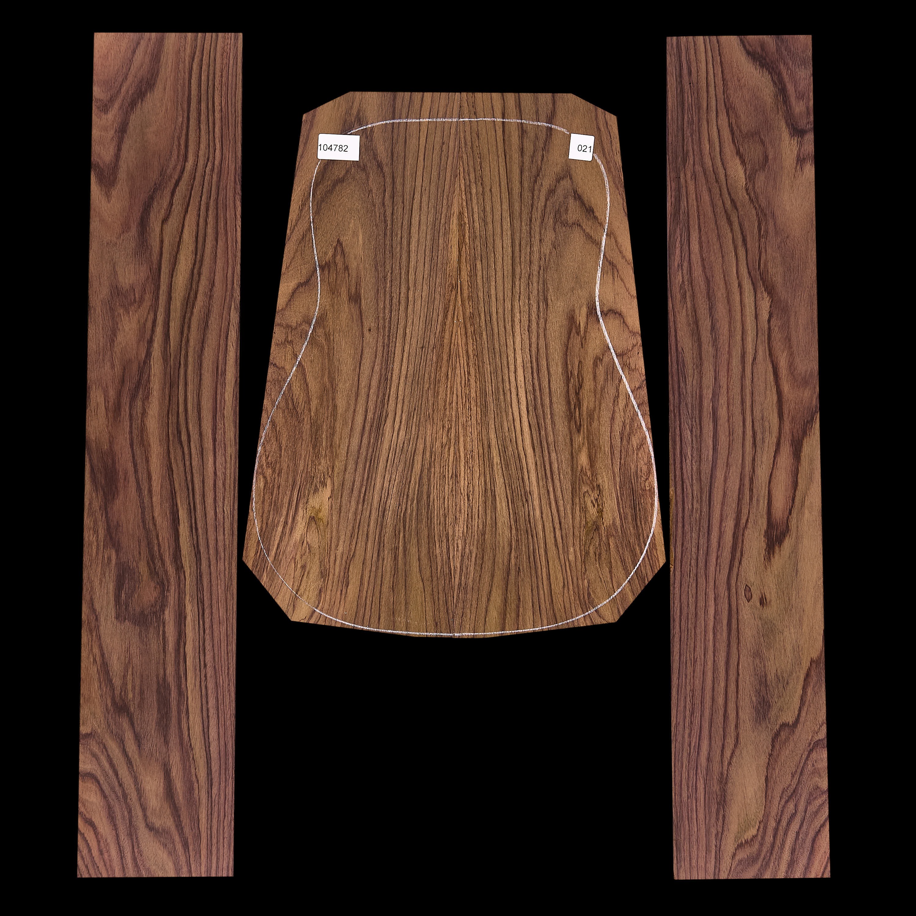 Exótico set de aros y espalda de palisandro indio - 021 Exótico set de aros y espalda de palisandro indio - 021