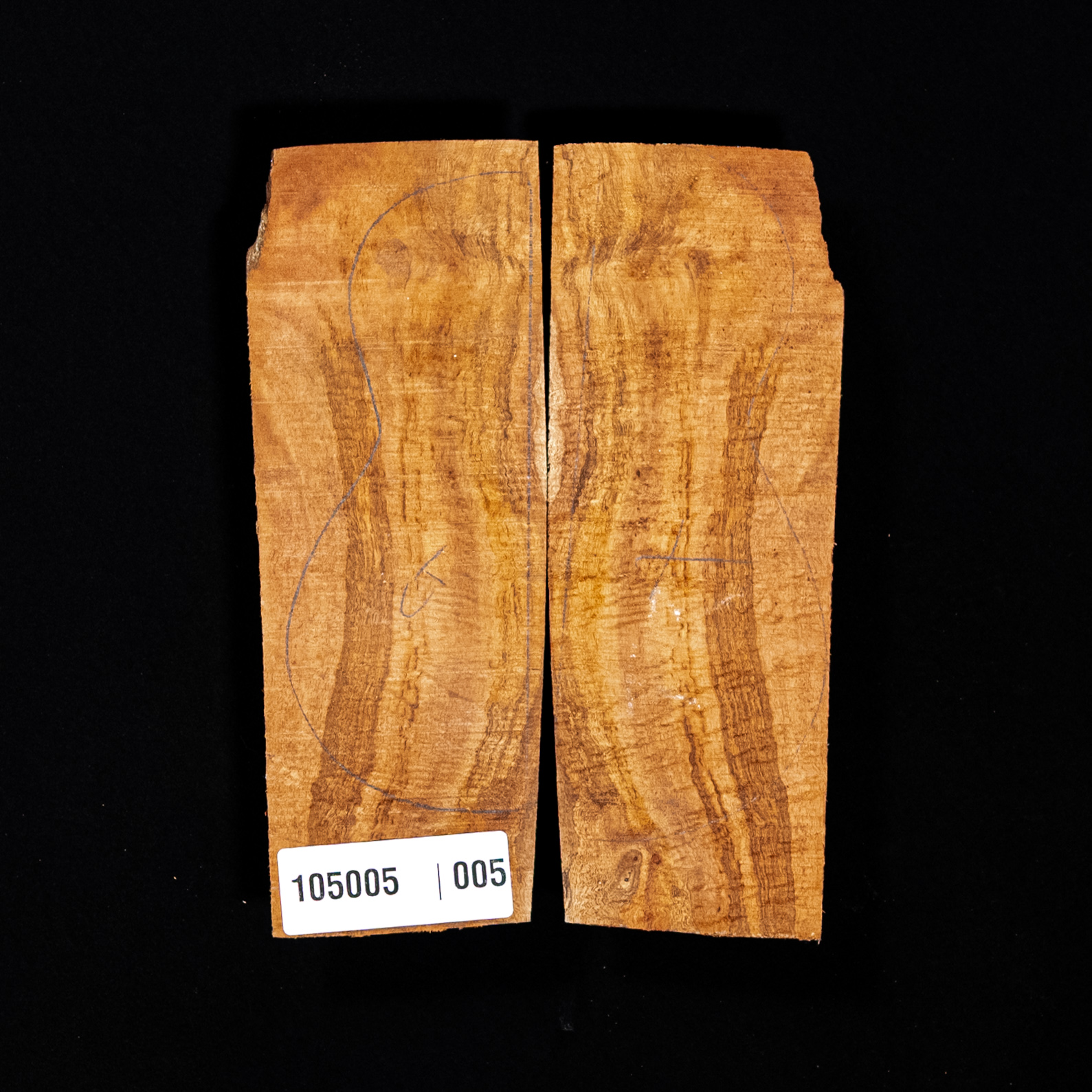Flame Koa Top Set for Tenor Ukulele - 005