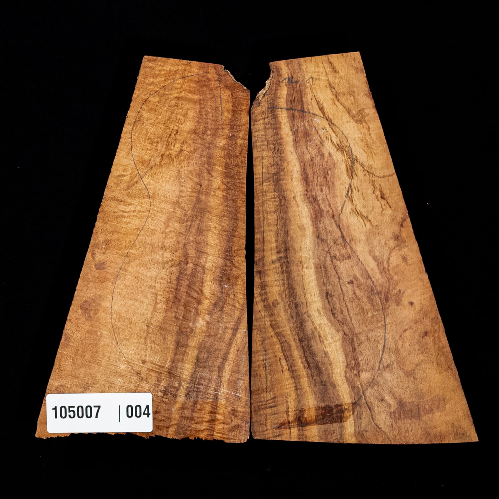 Flame Koa Top Set for Concert Ukulele - 004
