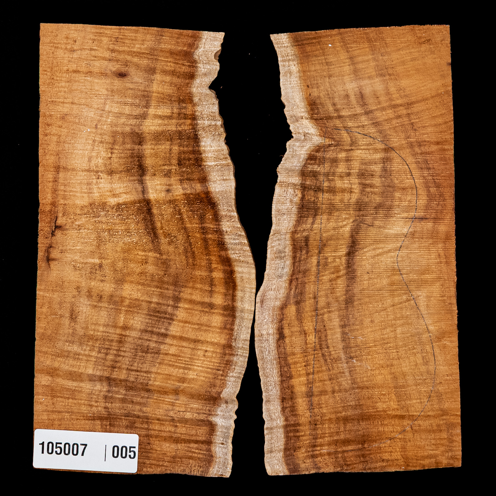 Flame Koa Top Set for Concert Ukulele - 005