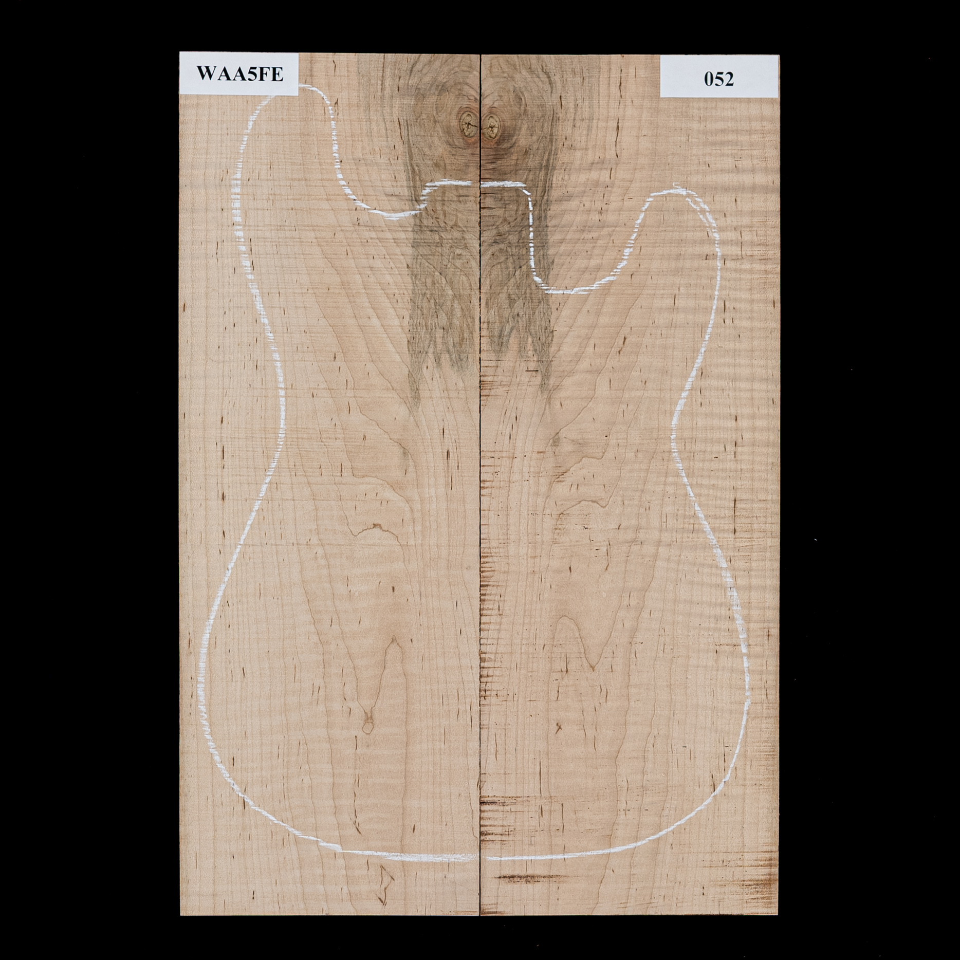 Top de arce tallado en ambrosia flame para eléctrico - 052 Top de arce tallado en ambrosia flame para eléctrico - 052