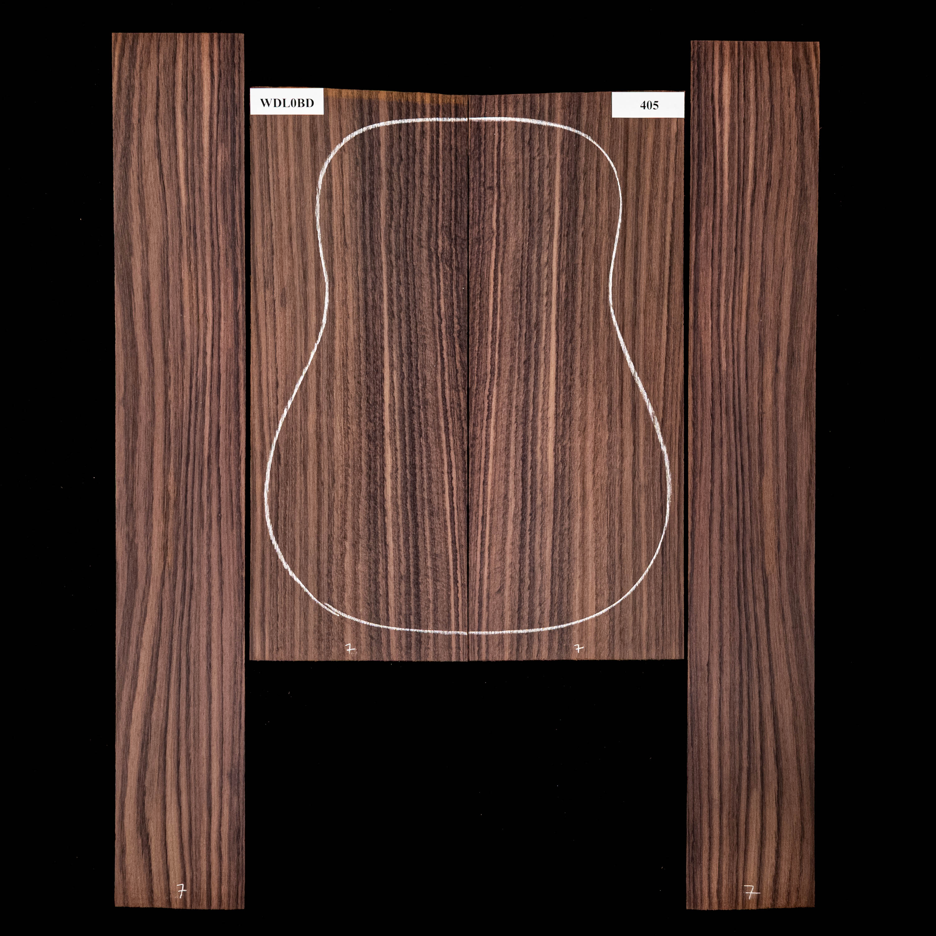 Set de fondo y aros de palisandro de la India oriental - 405 Set de fondo y aros de palisandro de la India oriental - 405