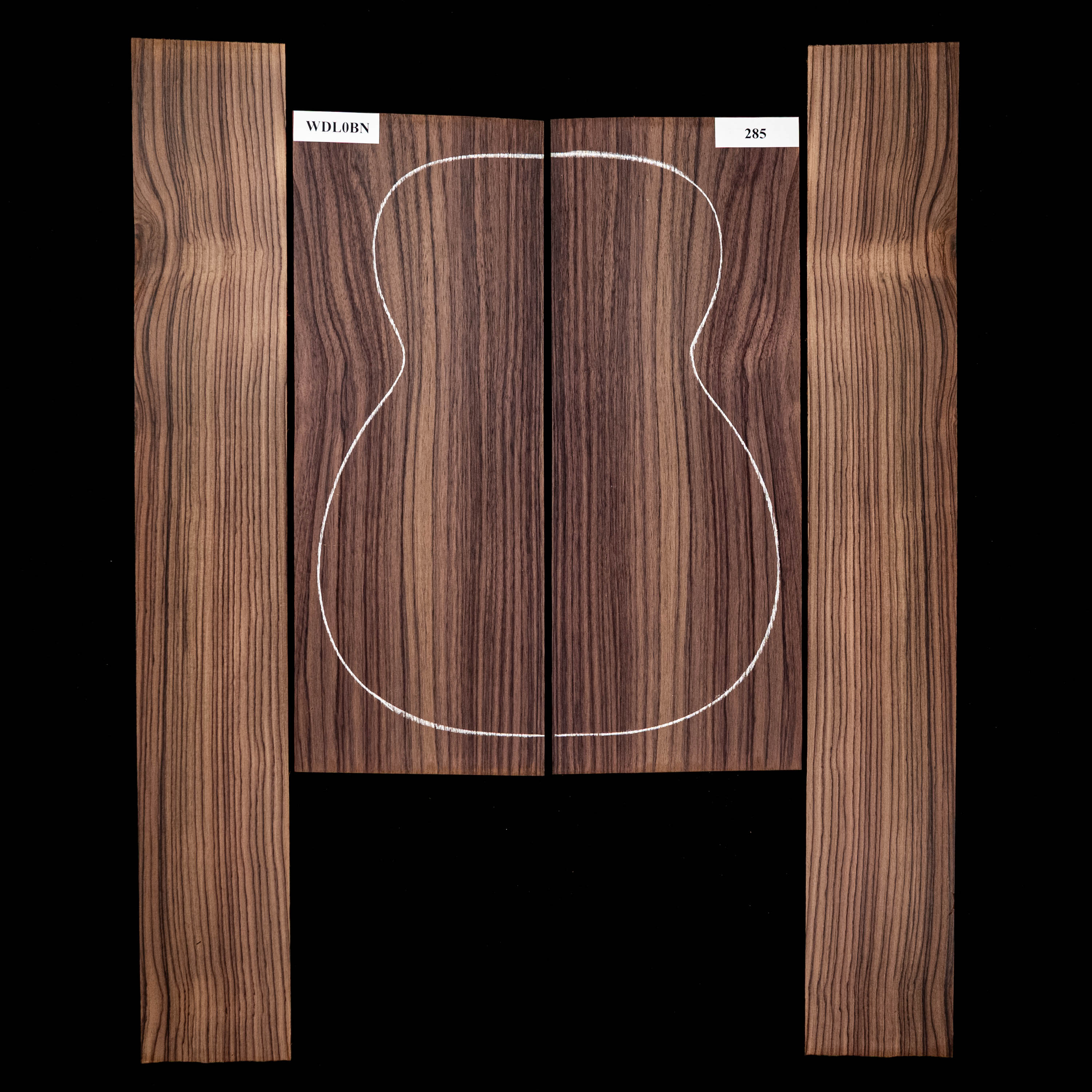 Set de fondo y aros de palisandro de la India oriental - 285 Set de fondo y aros de palisandro de la India oriental - 285