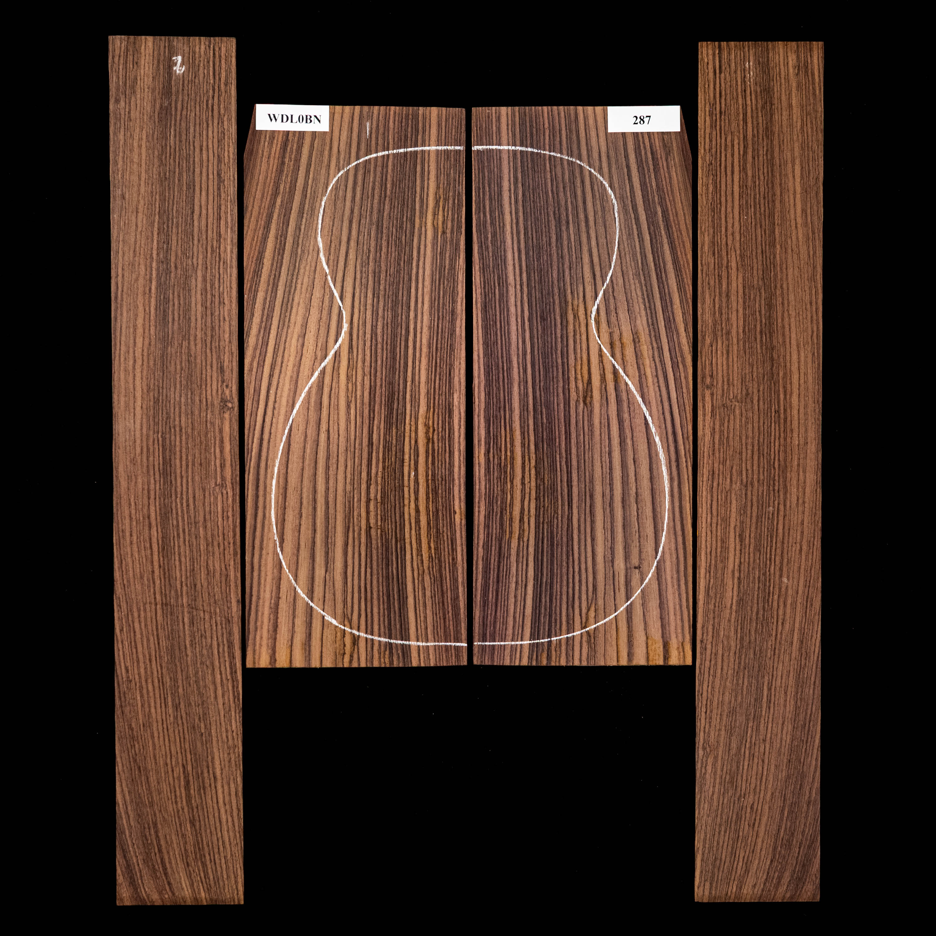 Set de fondo y aros de palisandro de la India oriental - 287 Set de fondo y aros de palisandro de la India oriental - 287