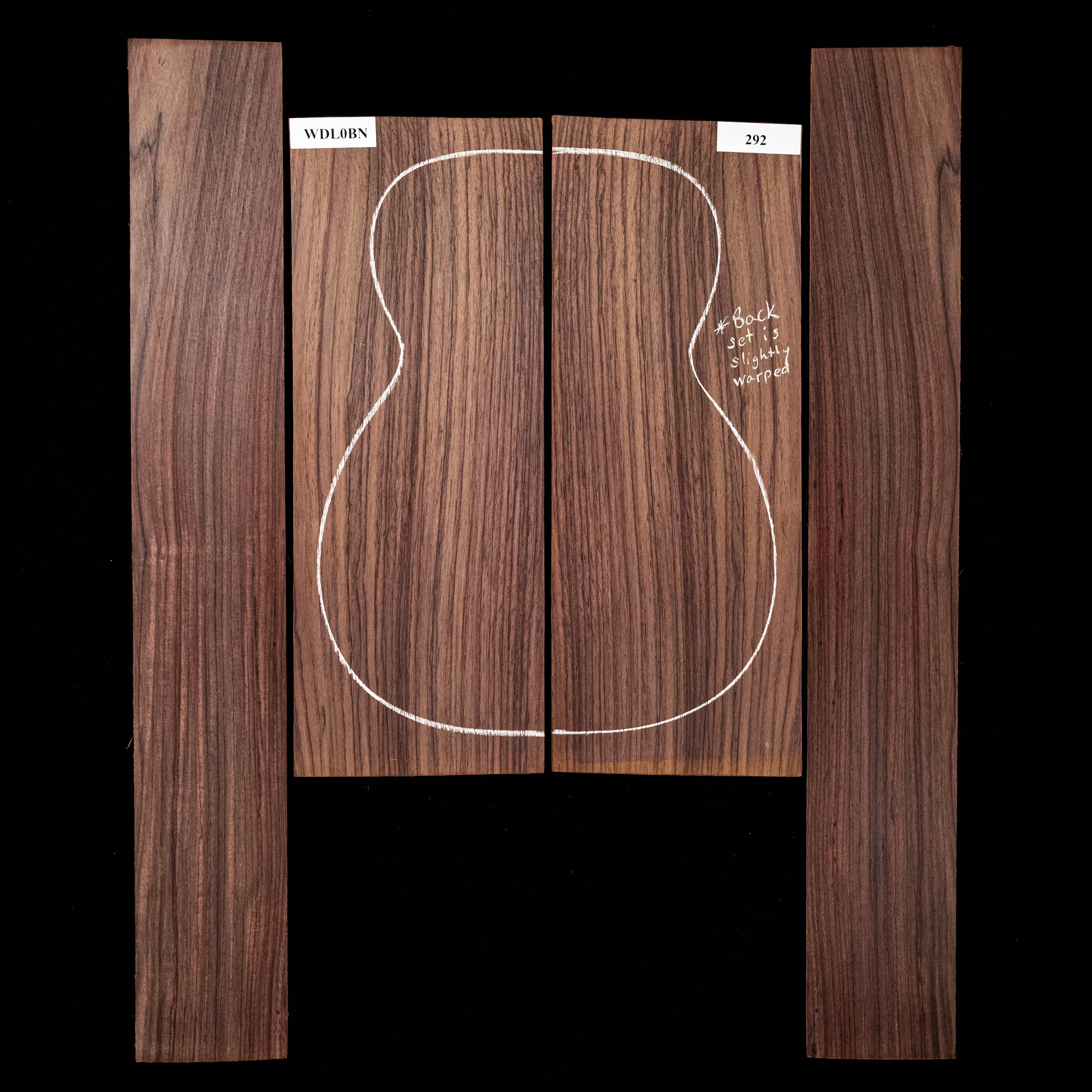 Set de fondo y aros de palisandro de la India oriental - 292 Set de fondo y aros de palisandro de la India oriental - 292