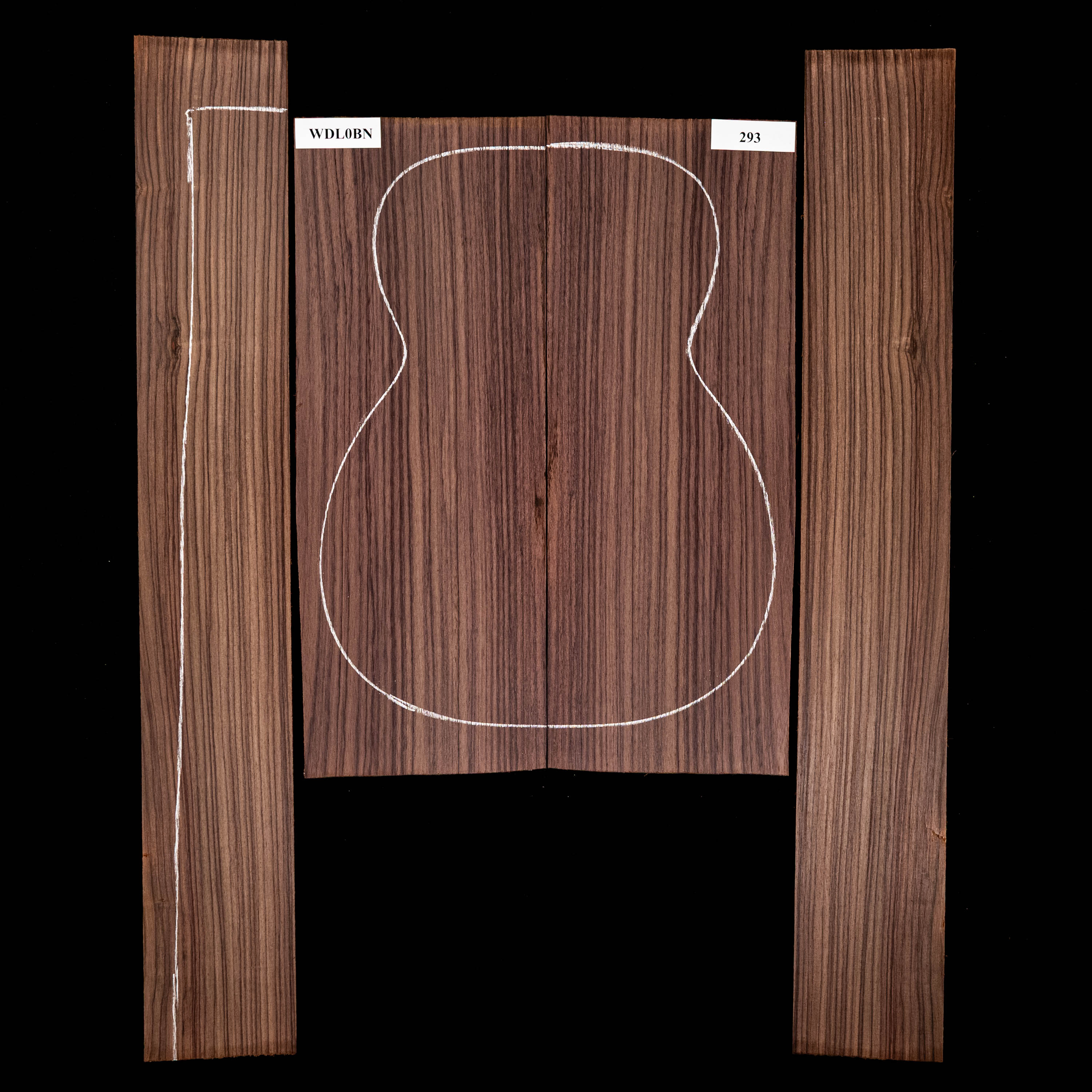 Set de fondo y aros de palisandro de la India oriental - 293 Set de fondo y aros de palisandro de la India oriental - 293