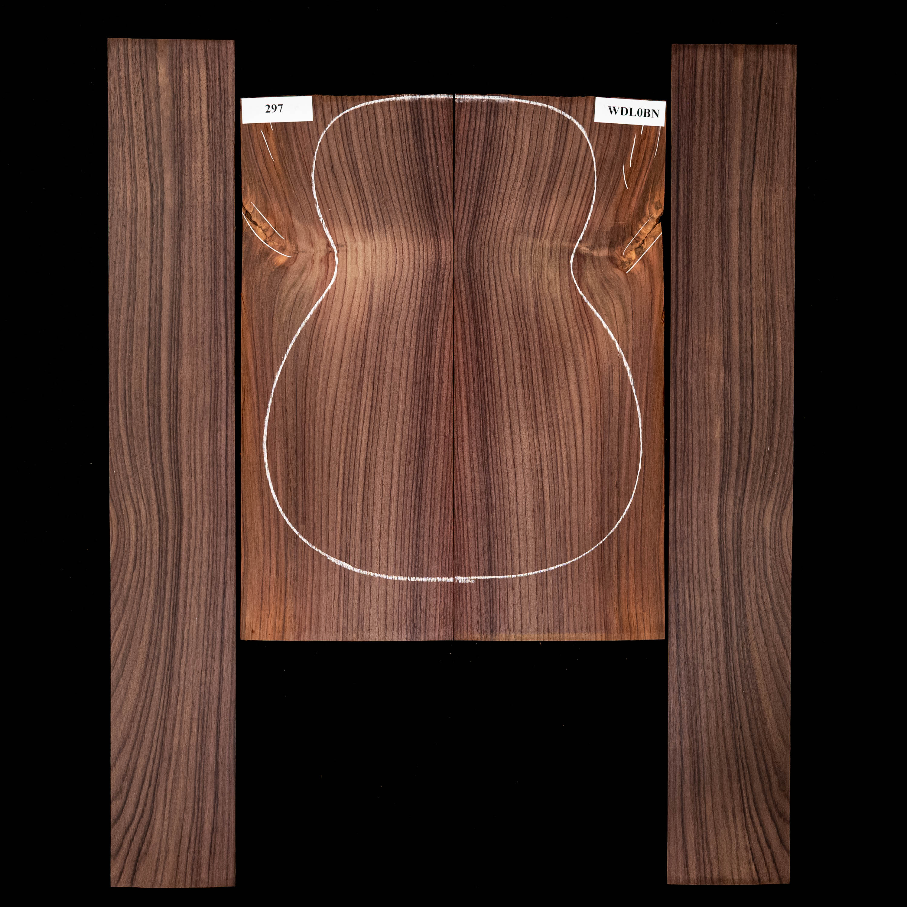 Set de fondo y aros de palisandro de la India oriental - 297 Set de fondo y aros de palisandro de la India oriental - 297