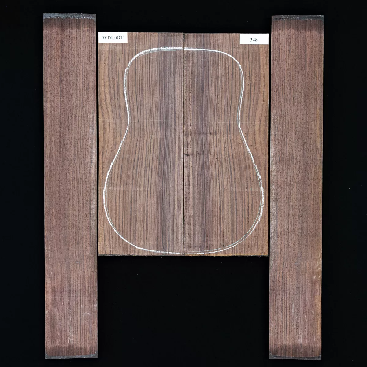 Set de fondo y aros de palisandro de la India oriental - 348 Set de fondo y aros de palisandro de la India oriental - 348