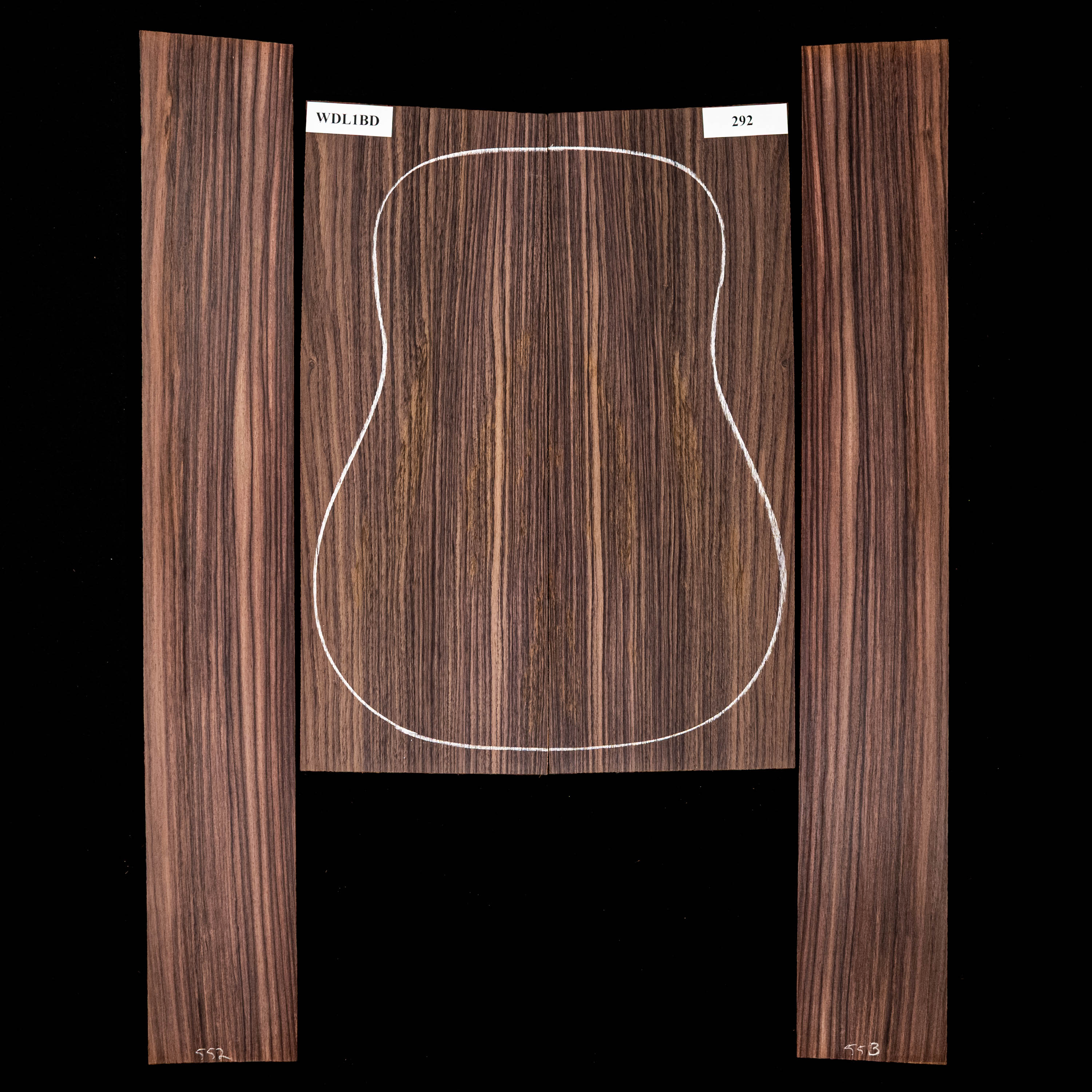 Set de fondo y aros de palisandro de la India oriental - 292 Set de fondo y aros de palisandro de la India oriental - 292