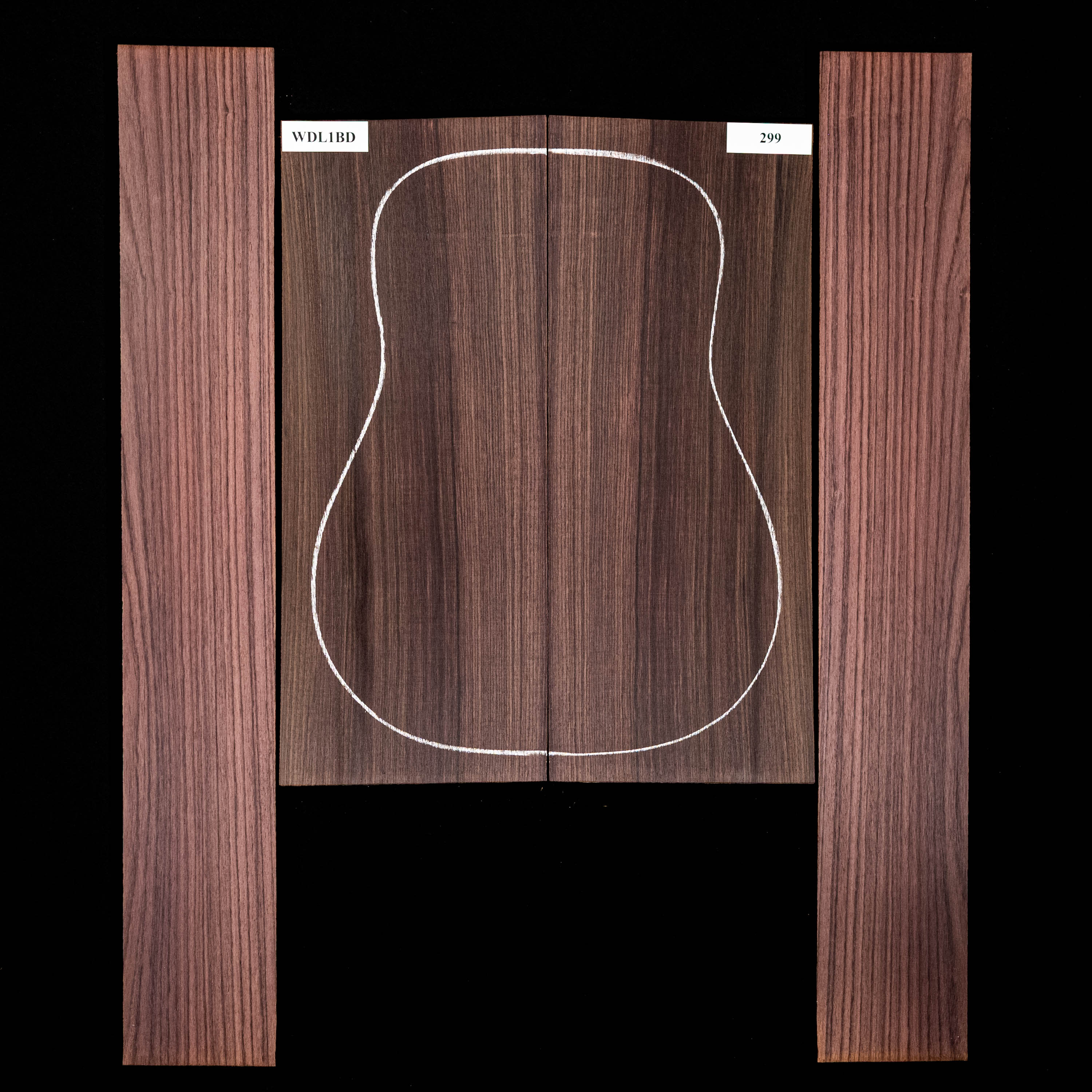 Set de fondo y aros de palisandro de la India oriental - 299 Set de fondo y aros de palisandro de la India oriental - 299