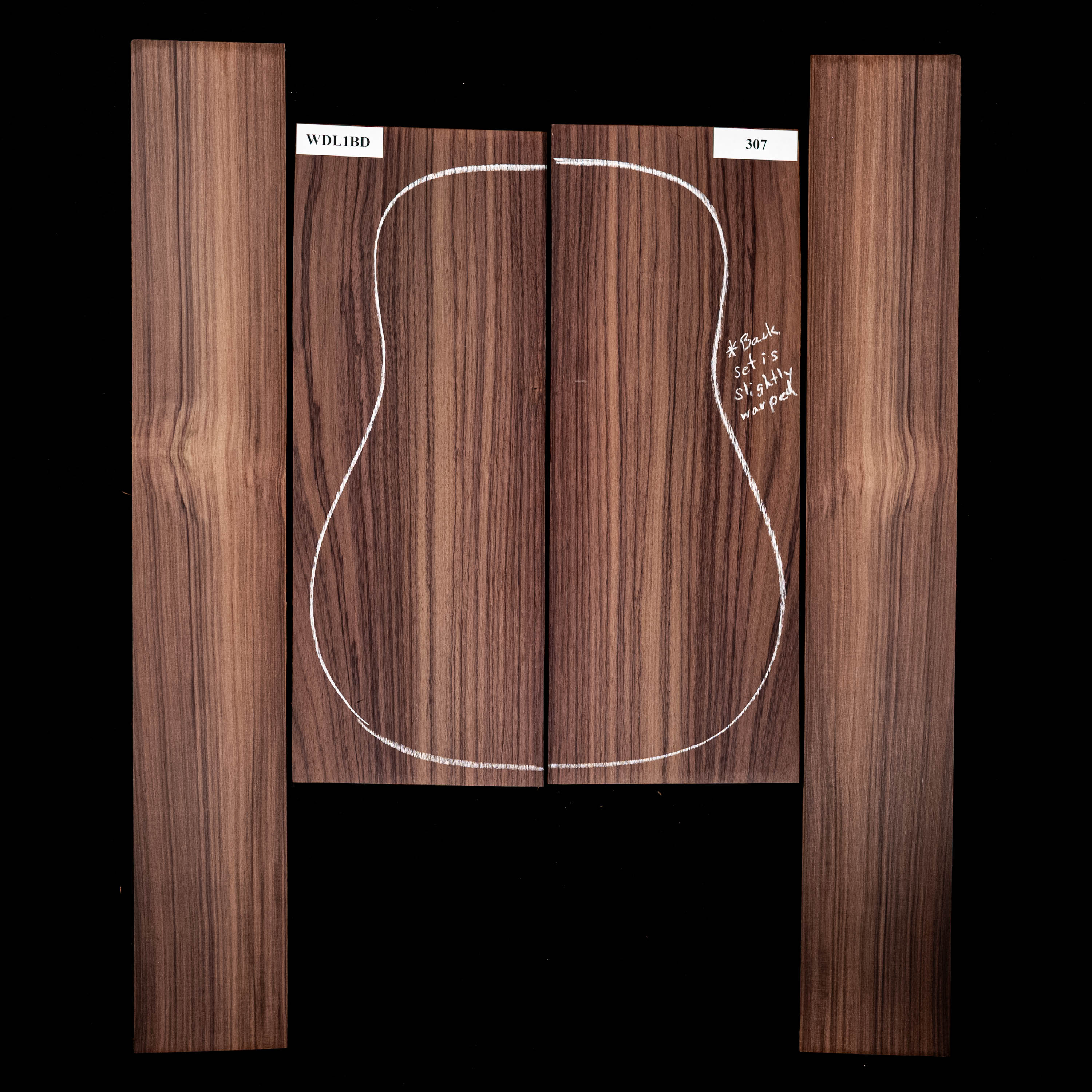 Set de fondo y aros de palisandro de la India oriental - 307 Set de fondo y aros de palisandro de la India oriental - 307