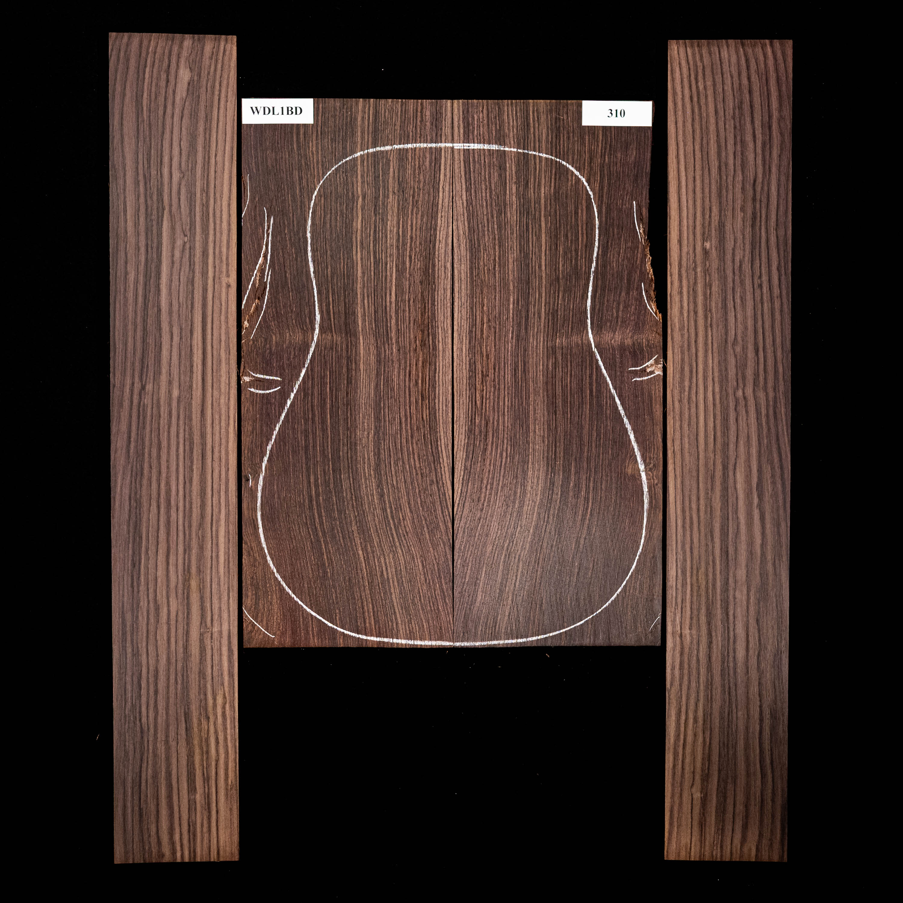 Set de fondo y aros de palisandro de la India oriental - 310 Set de fondo y aros de palisandro de la India oriental - 310