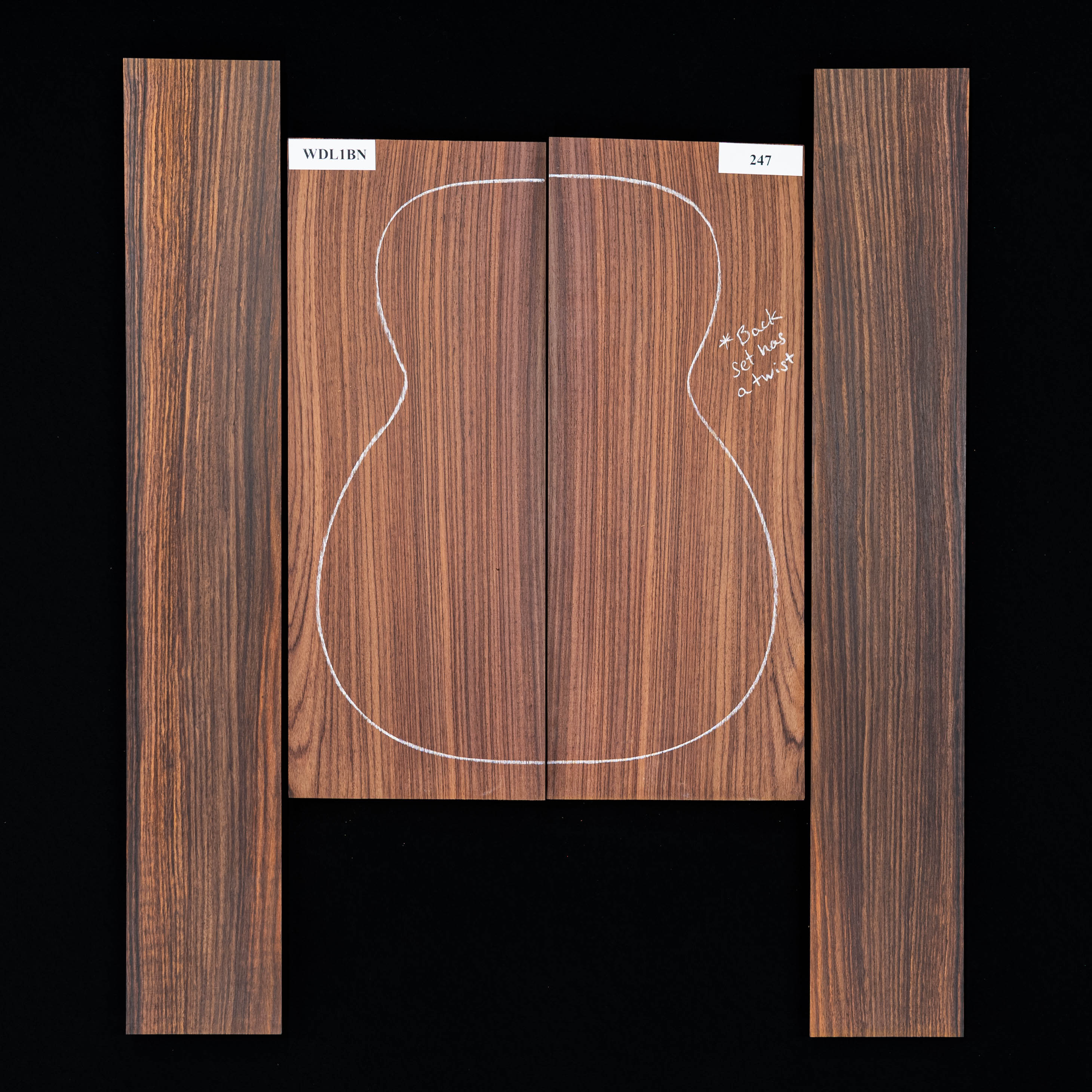 Set de fondo y aros de palisandro de la India oriental - 247 Set de fondo y aros de palisandro de la India oriental - 247