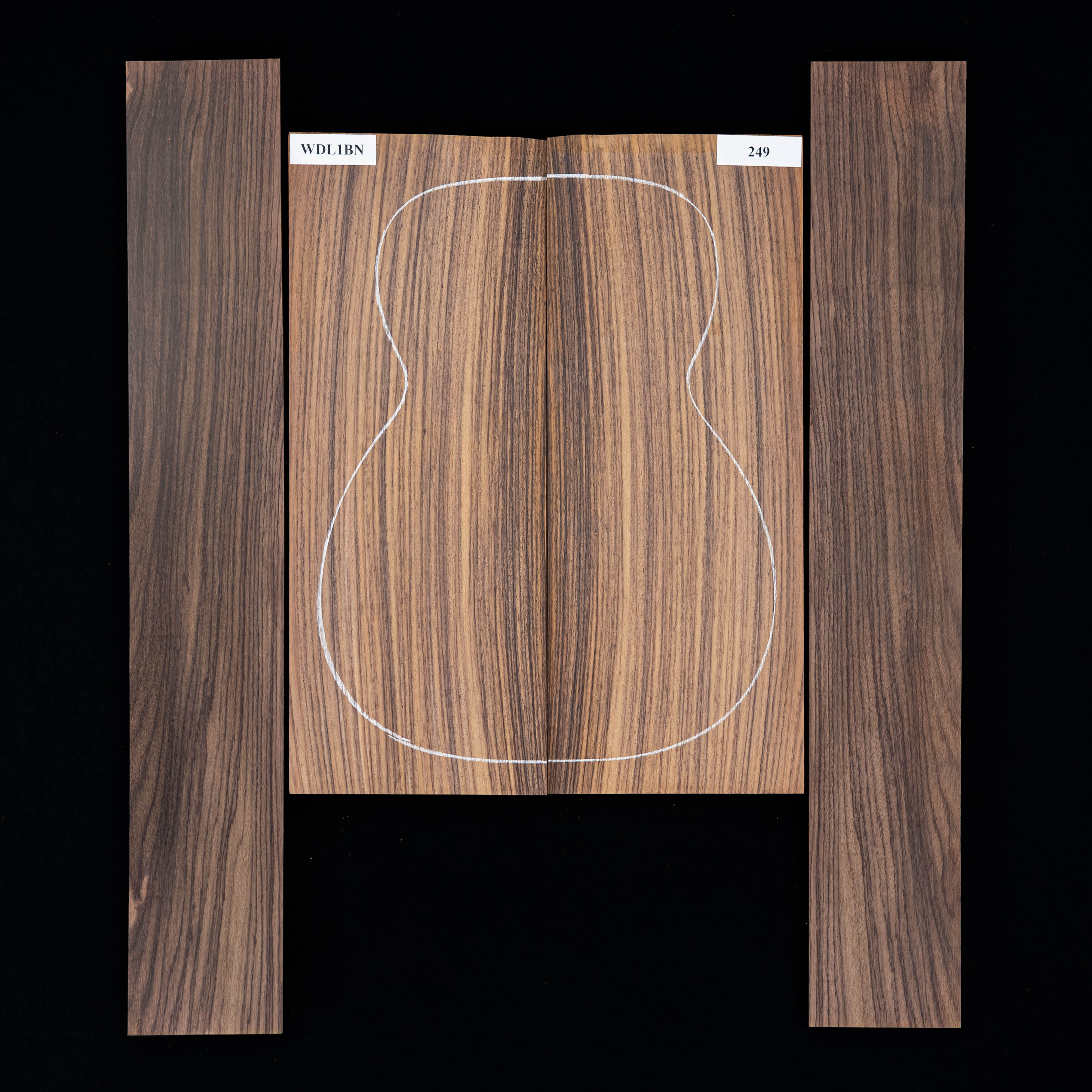 Set de fondo y aros de palisandro de la India oriental - 249 Set de fondo y aros de palisandro de la India oriental - 249