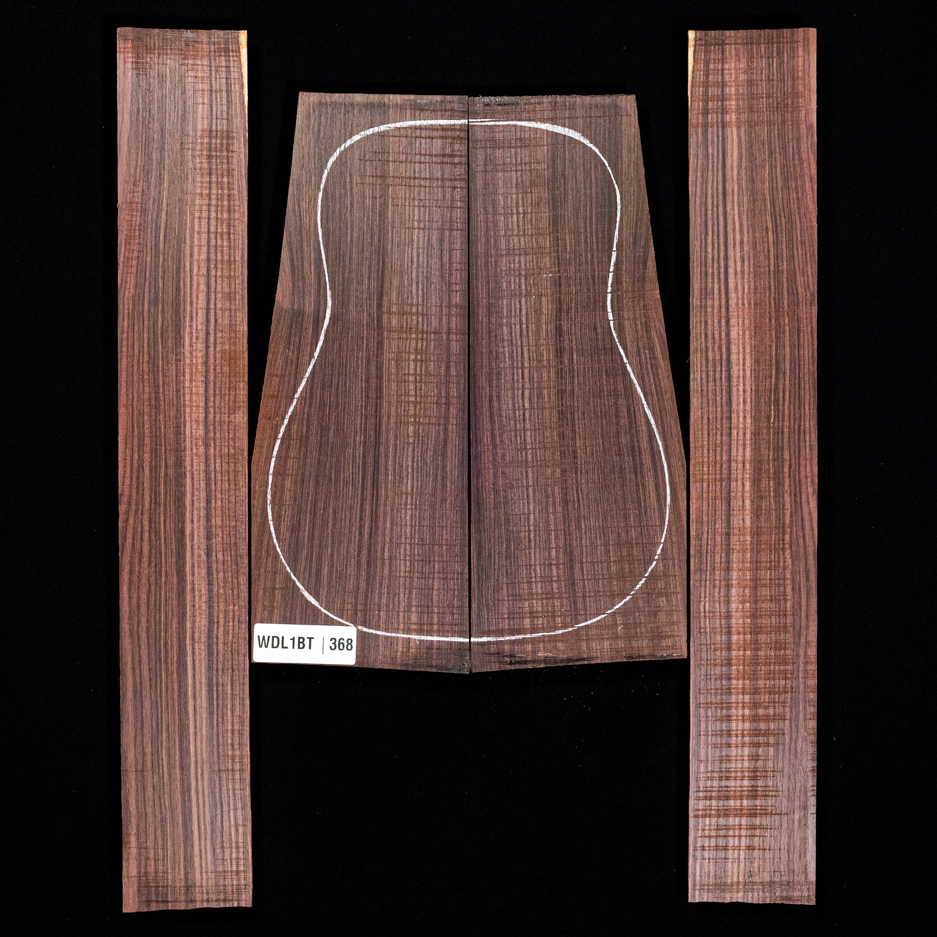 Conjunto de fondo y aros de palisandro de la India oriental - 368