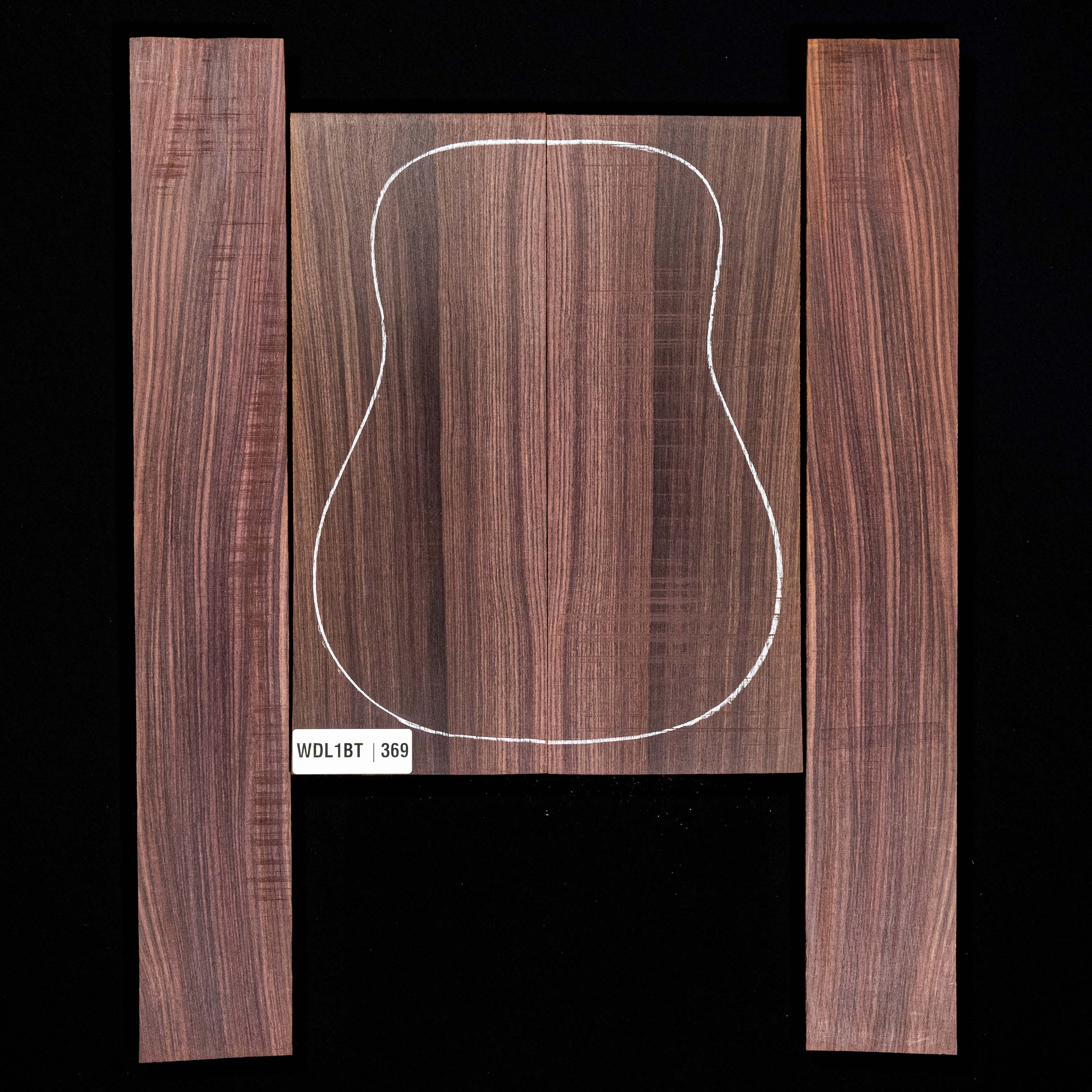 Conjunto de fondo y aros de palisandro de la India oriental - 369
