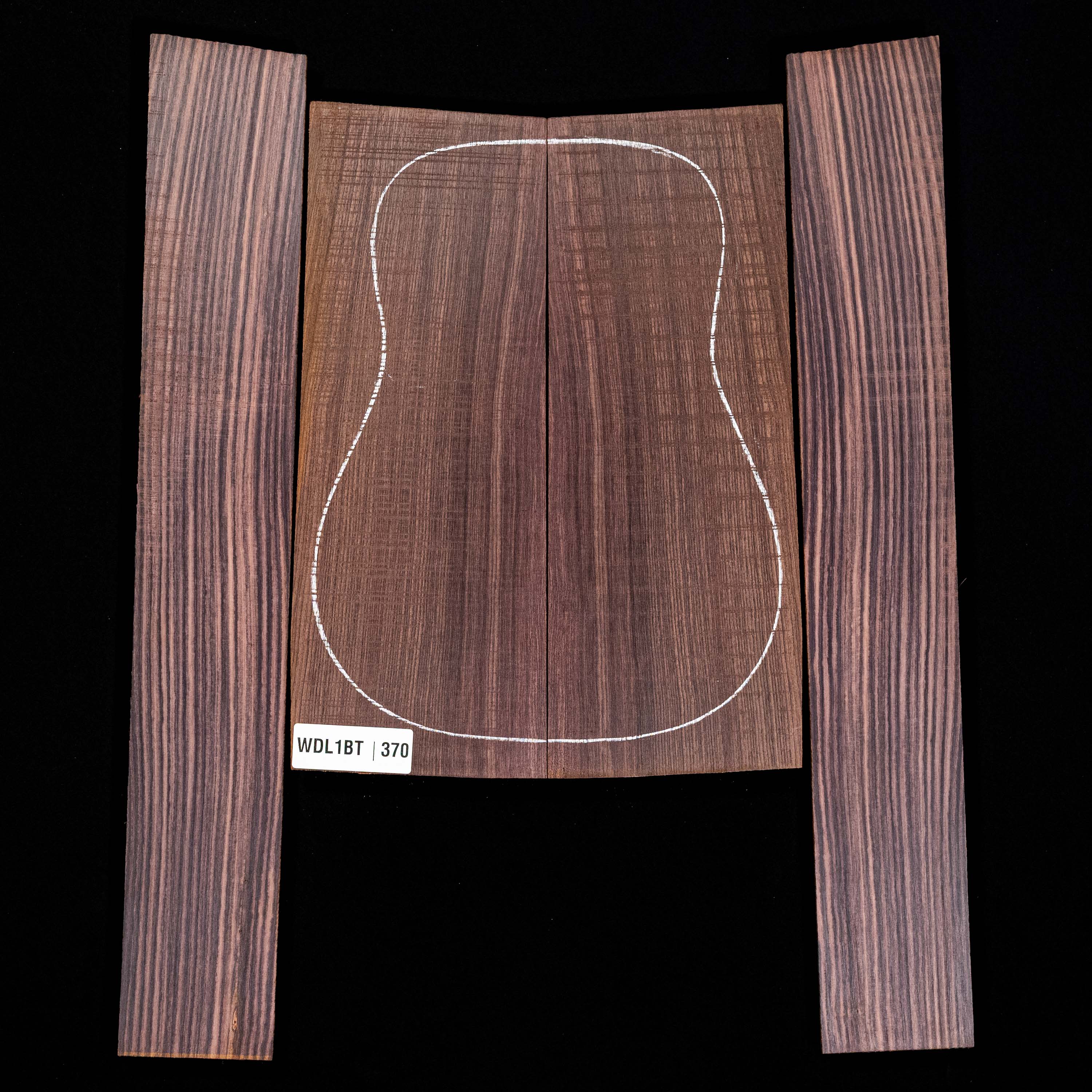 Conjunto de fondo y aros de palisandro de la India oriental - 370