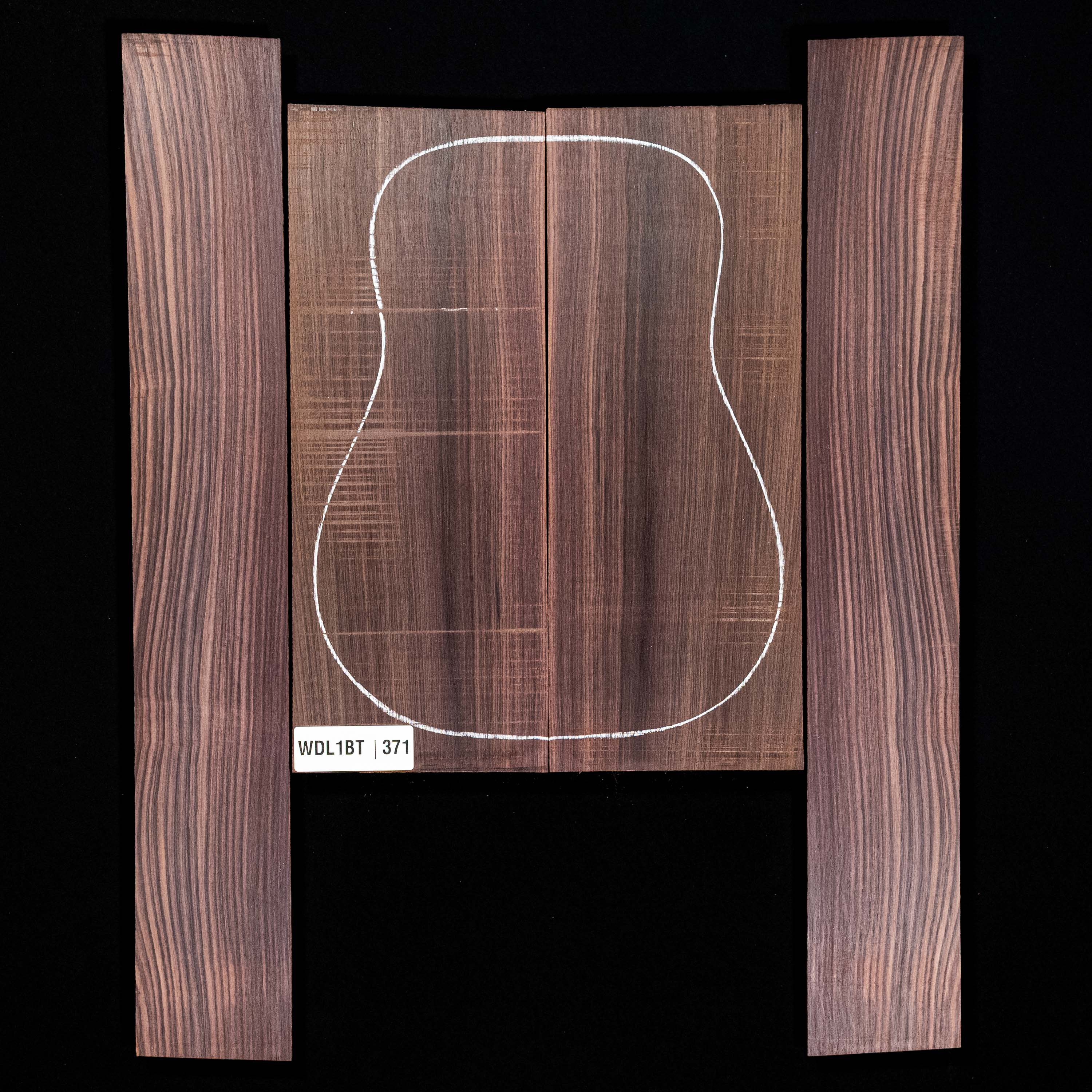 Set de fondo y aros de palisandro de la India oriental - 371 Set de fondo y aros de palisandro de la India oriental - 371